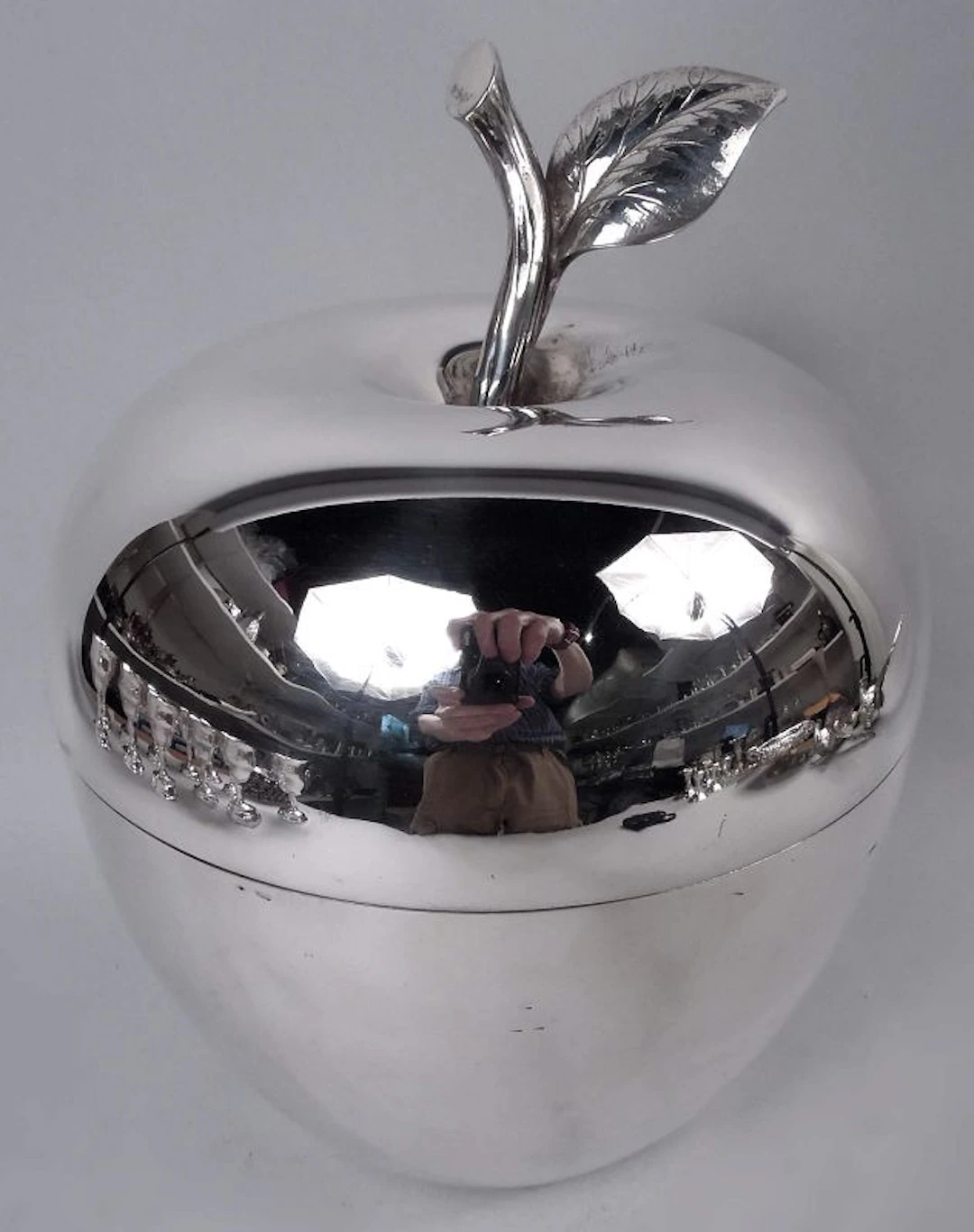 Extra Large Tiffany Midcentury Modern Sterling Silver Apple Ice Bucket
