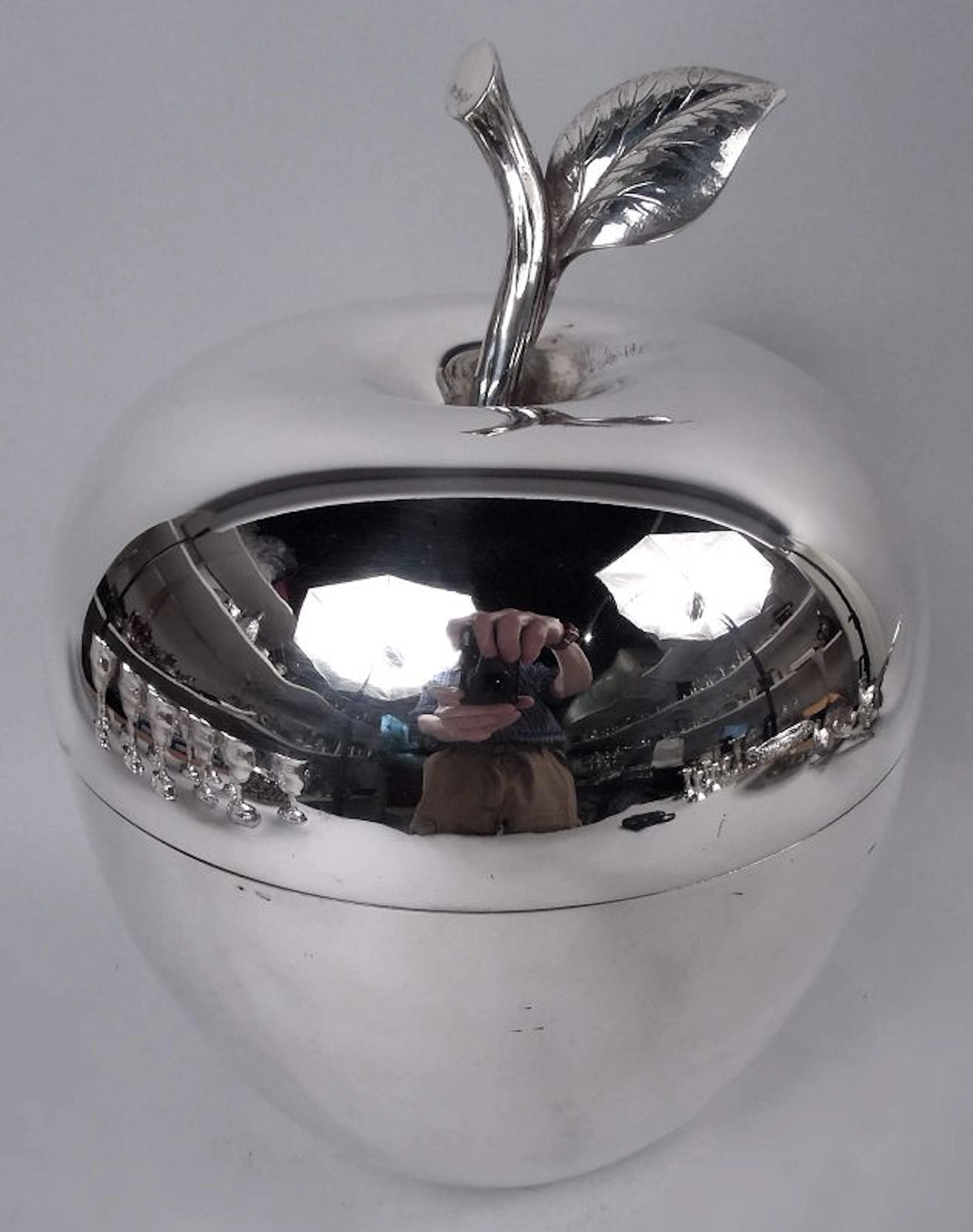 Extra Large Tiffany Midcentury Modern Sterling Silver Apple Ice Bucket