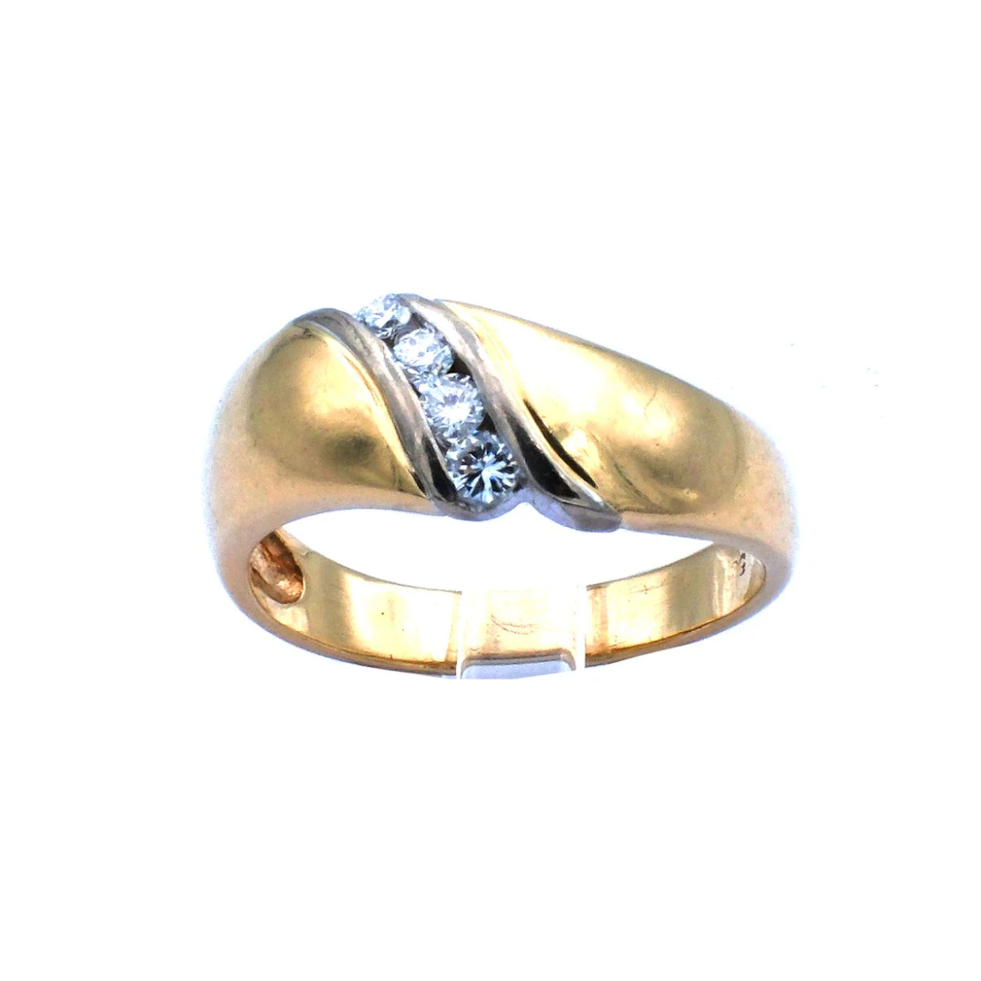 Vintage 0.19 ct Diamant Ring mit 4 Diamanten in 14K Gold