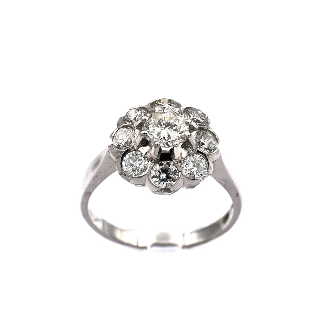 Vintage 1.9 ct Diamant Ring in Weißgold, um 1960