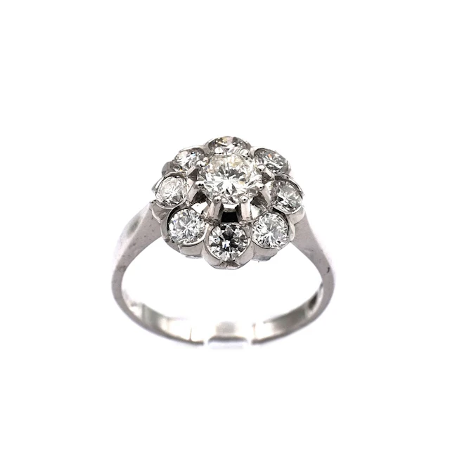 Vintage 1.9 ct Diamant Ring in Weißgold, um 1960