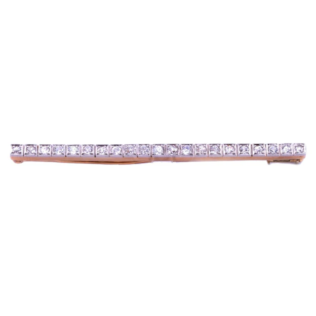 Art Deco 0.84 ct Diamant Brosche als Stabnadel in 14K Gold und Platin um 1915