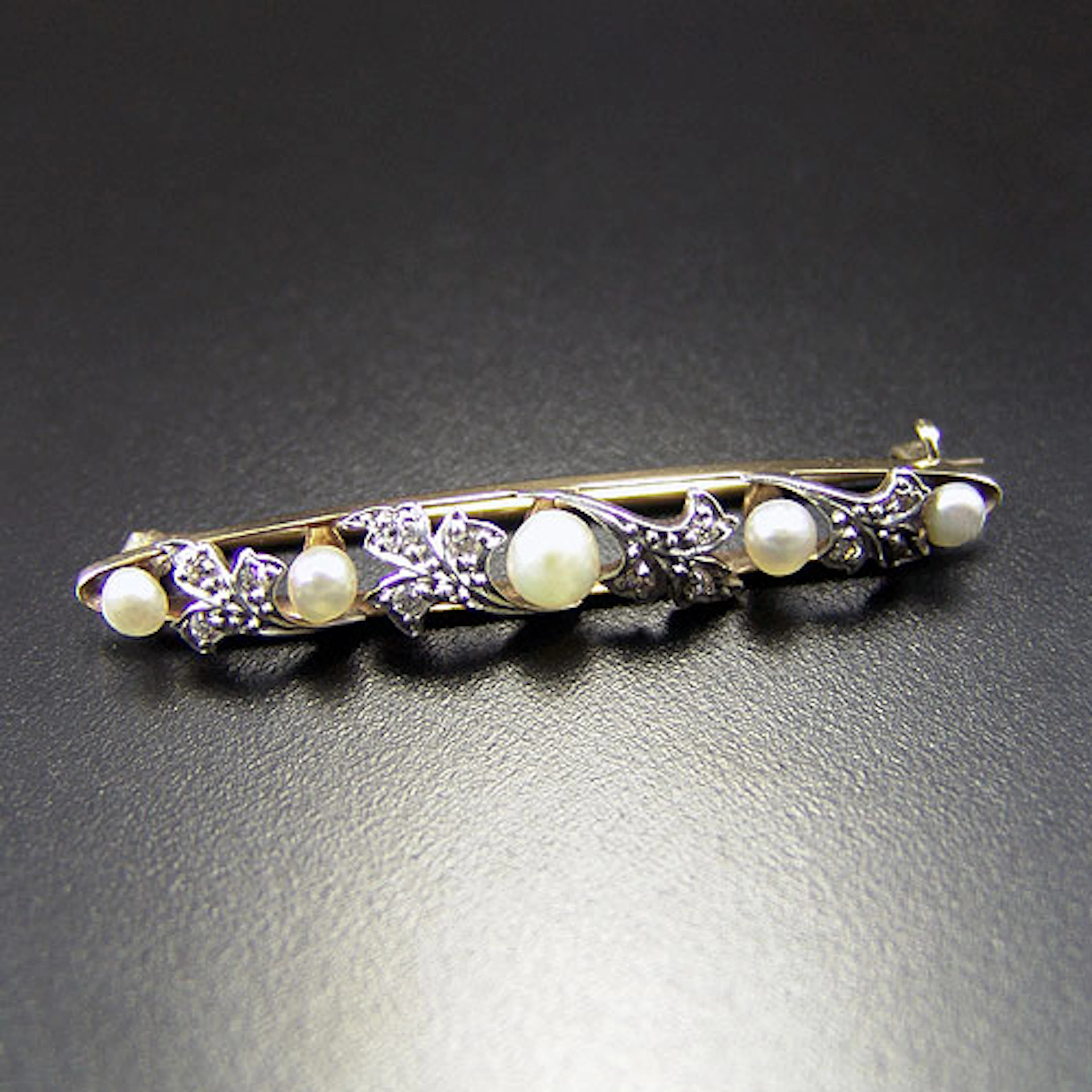 Antike Perl Diamant Nadel, um 1910