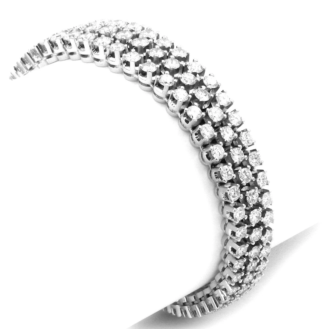 Diamant Armband mit 11,6 ct Brillanten (Natürlich) in 18K Weißgold