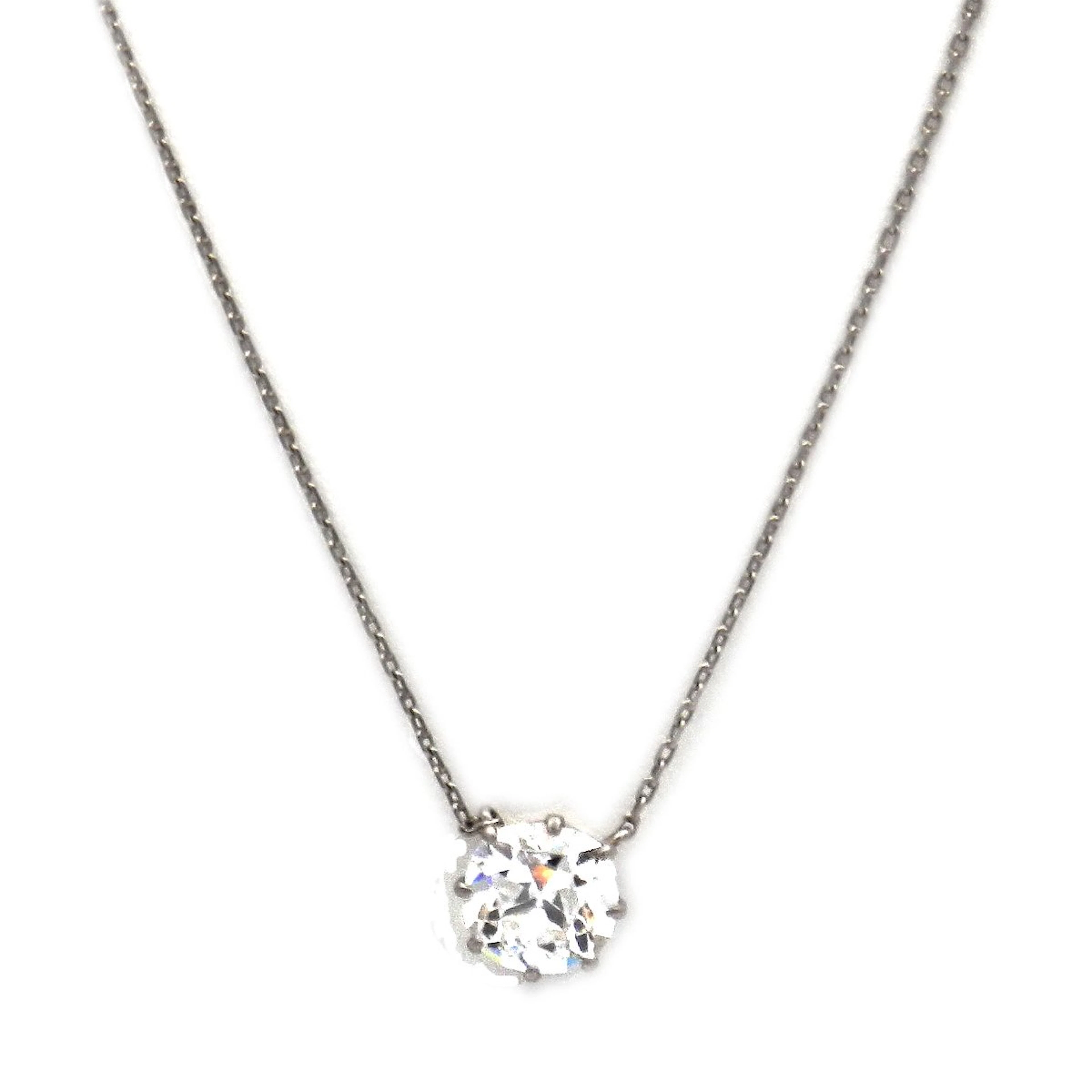 Art Deco Diamant Collier mit 1.87 ct Solitär Anhänger in Platin, A.E.