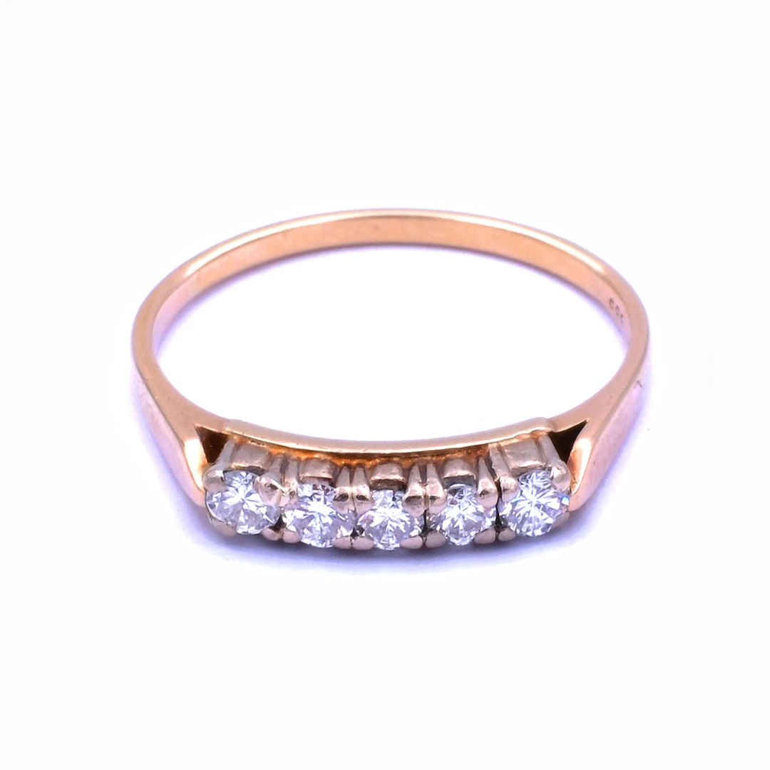 Diamant Ring als Vorsteckring mit 0.35 ct Brillanten in 14K Gold