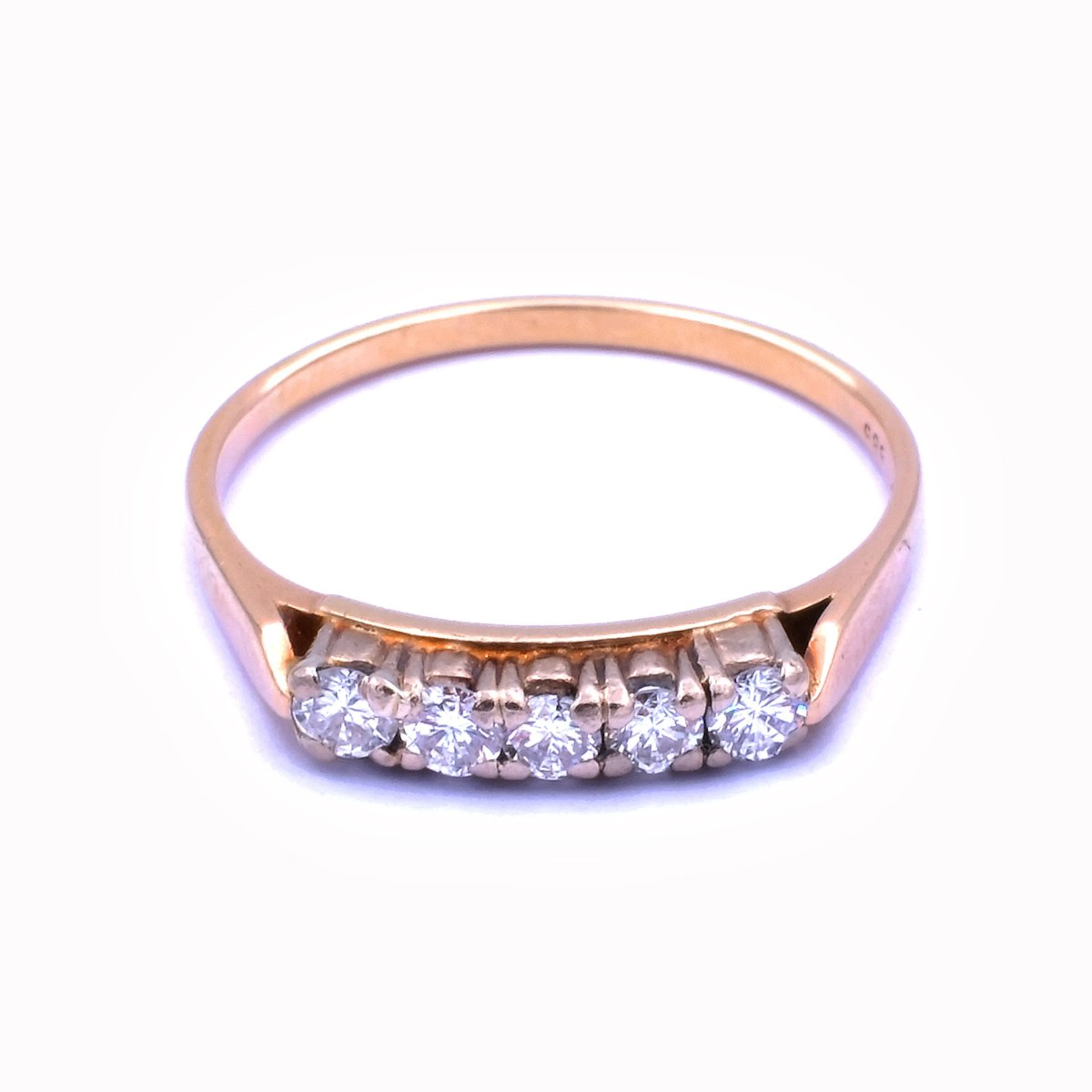 Diamant Ring als Vorsteckring mit 0.35 ct Brillanten in 14K Gold