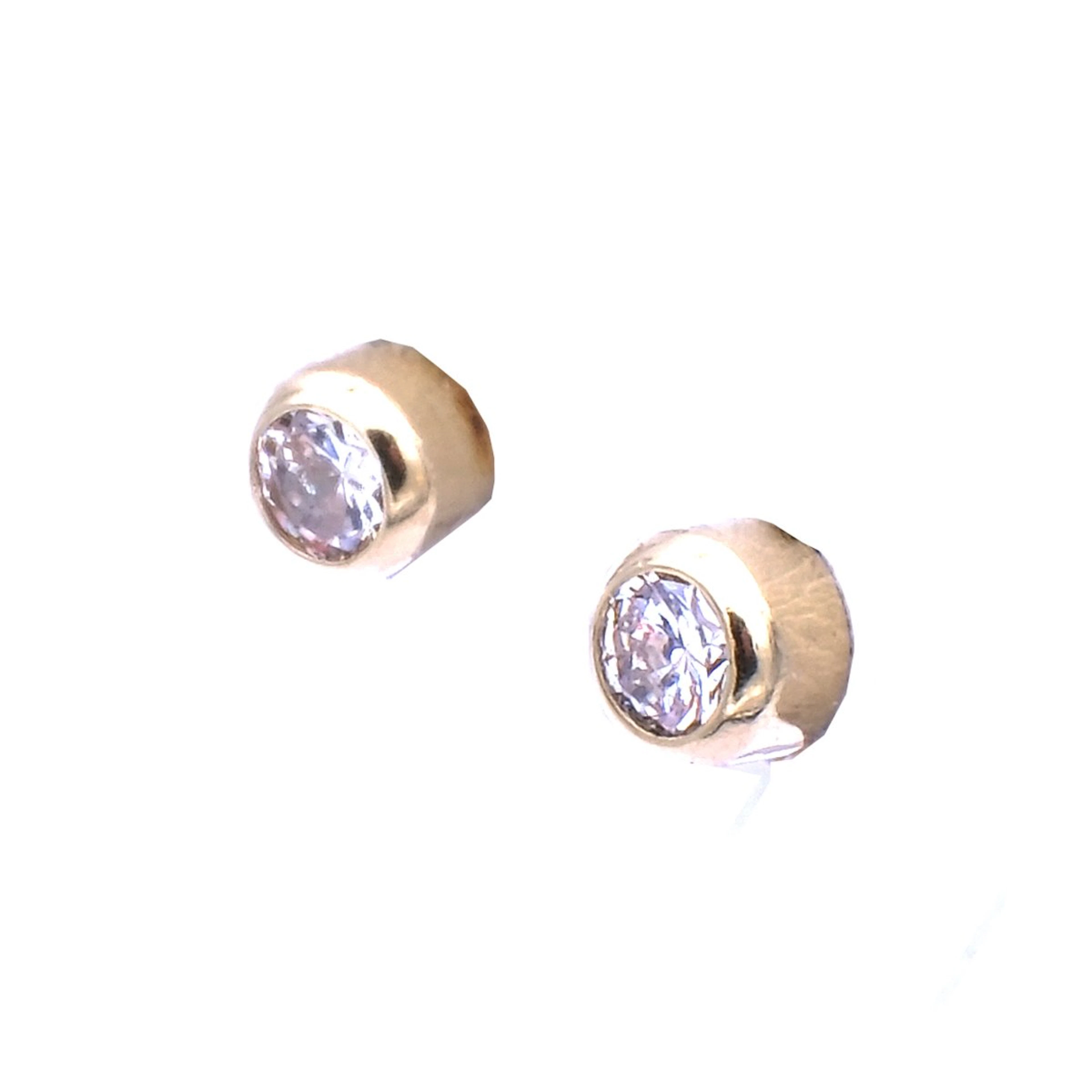 Diamant Ohrringe als Solitär Ohrstecker mit 0.25 ct Brillanten in 14K Gelbgold