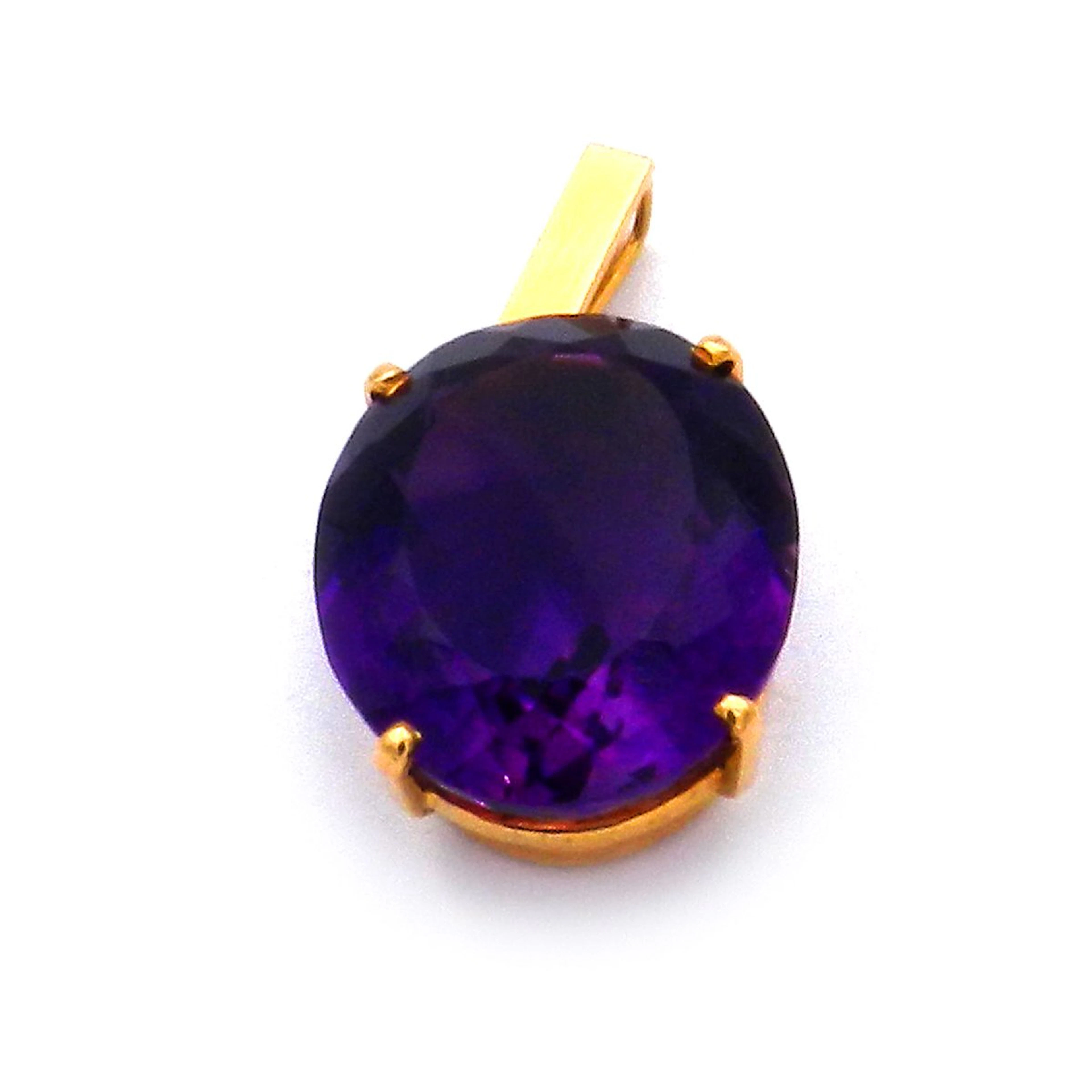 Modernist Amethyst Anhänger in 18K Gold um 1970