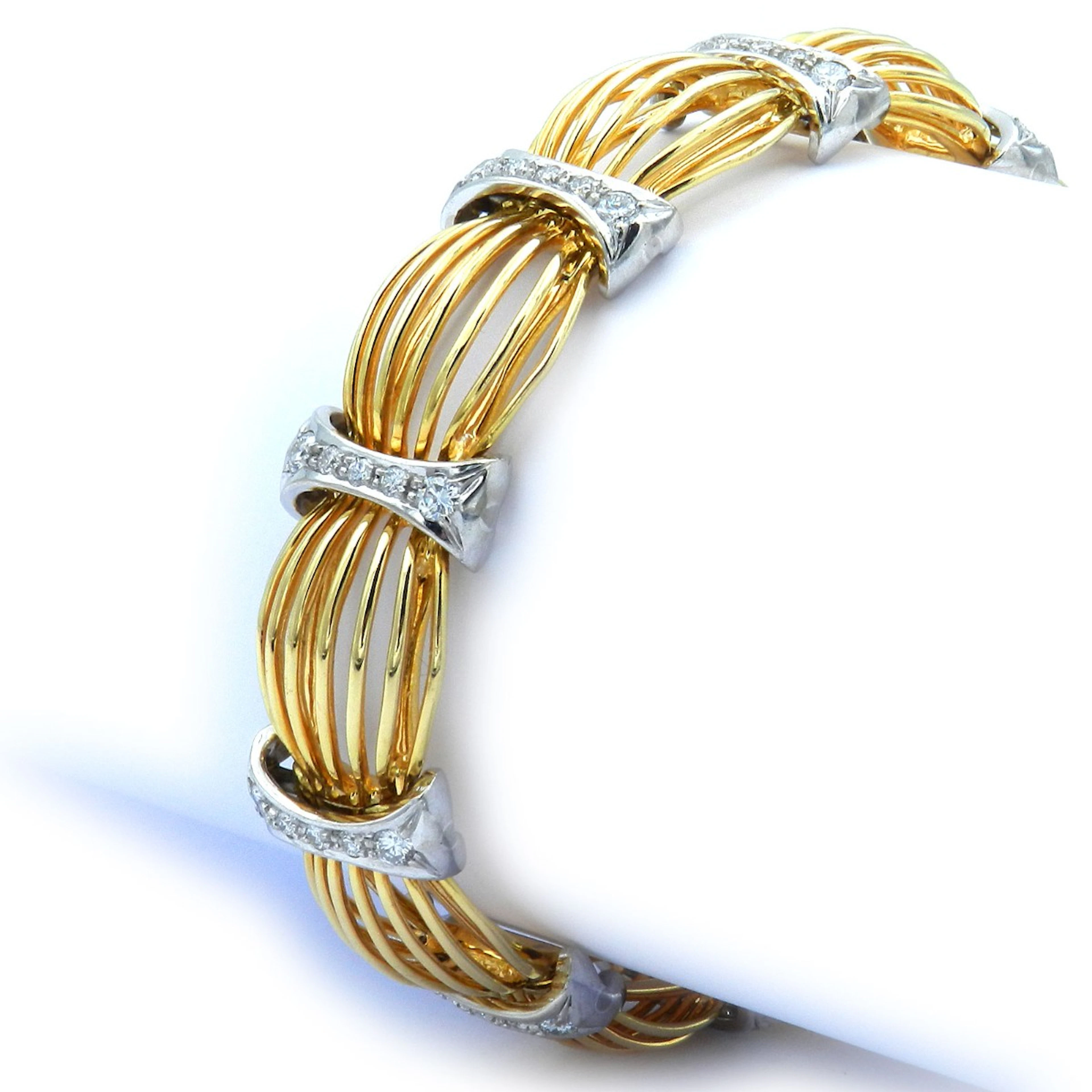 Retro 18K Gold Diamant Armband mit 1.8 ct Brillanten, um 1950