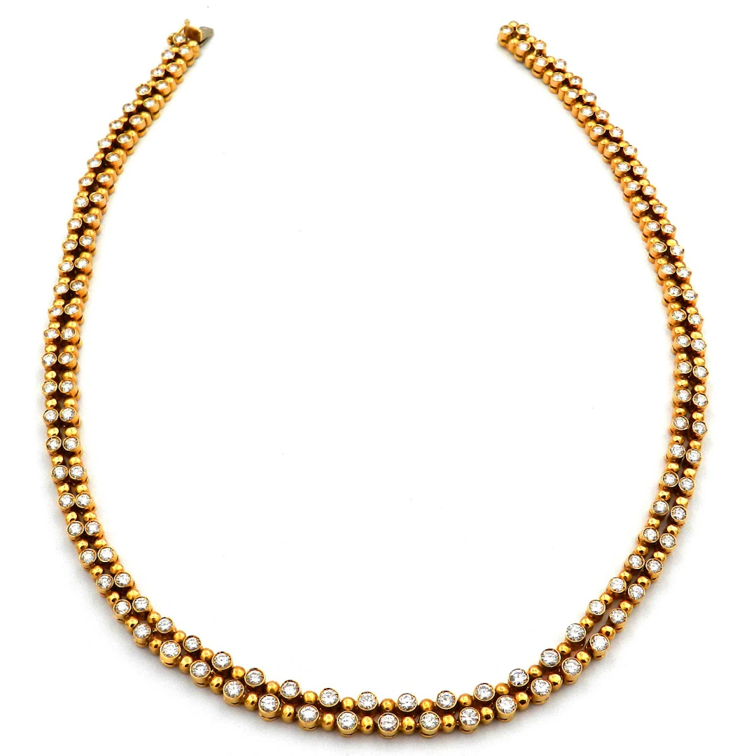 Diamant Collier in 18K Gold mit 8.58 ct lupenreinen Brillanten als