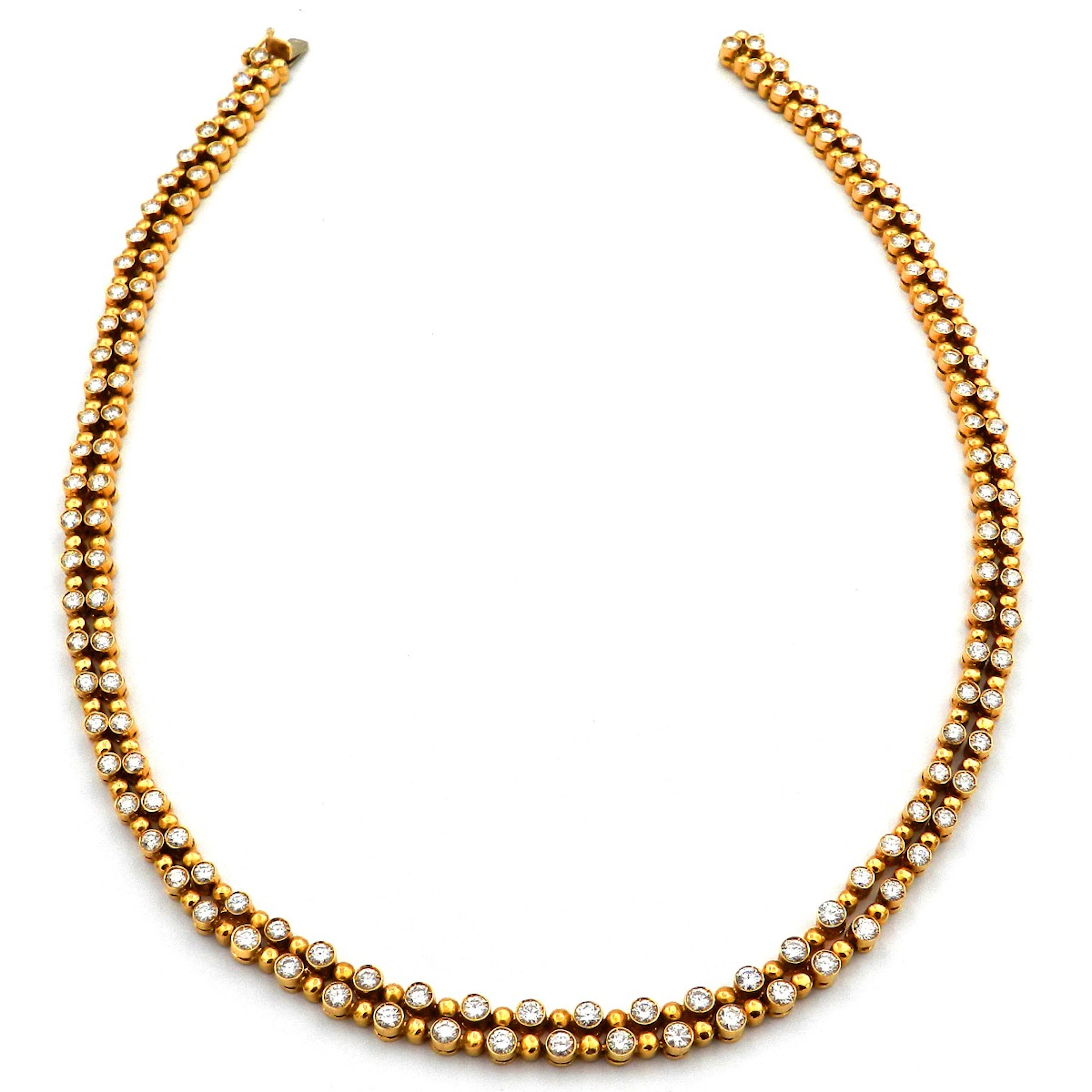 Diamant Collier in 18K Gold mit 8.58 ct lupenreinen Brillanten als