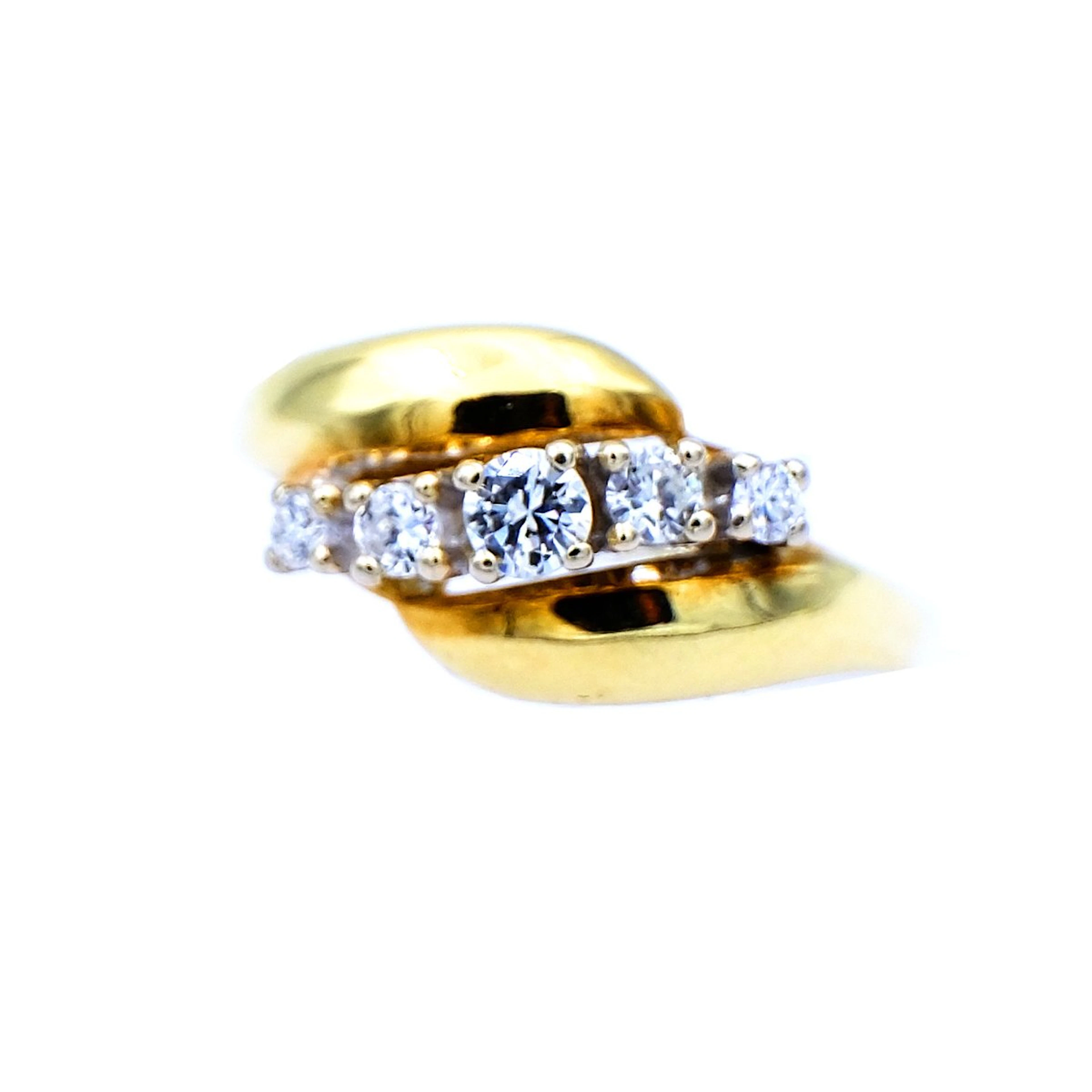 Vintage 0.25 ct Diamant Ring mit 5 Diamanten in 14K Gold