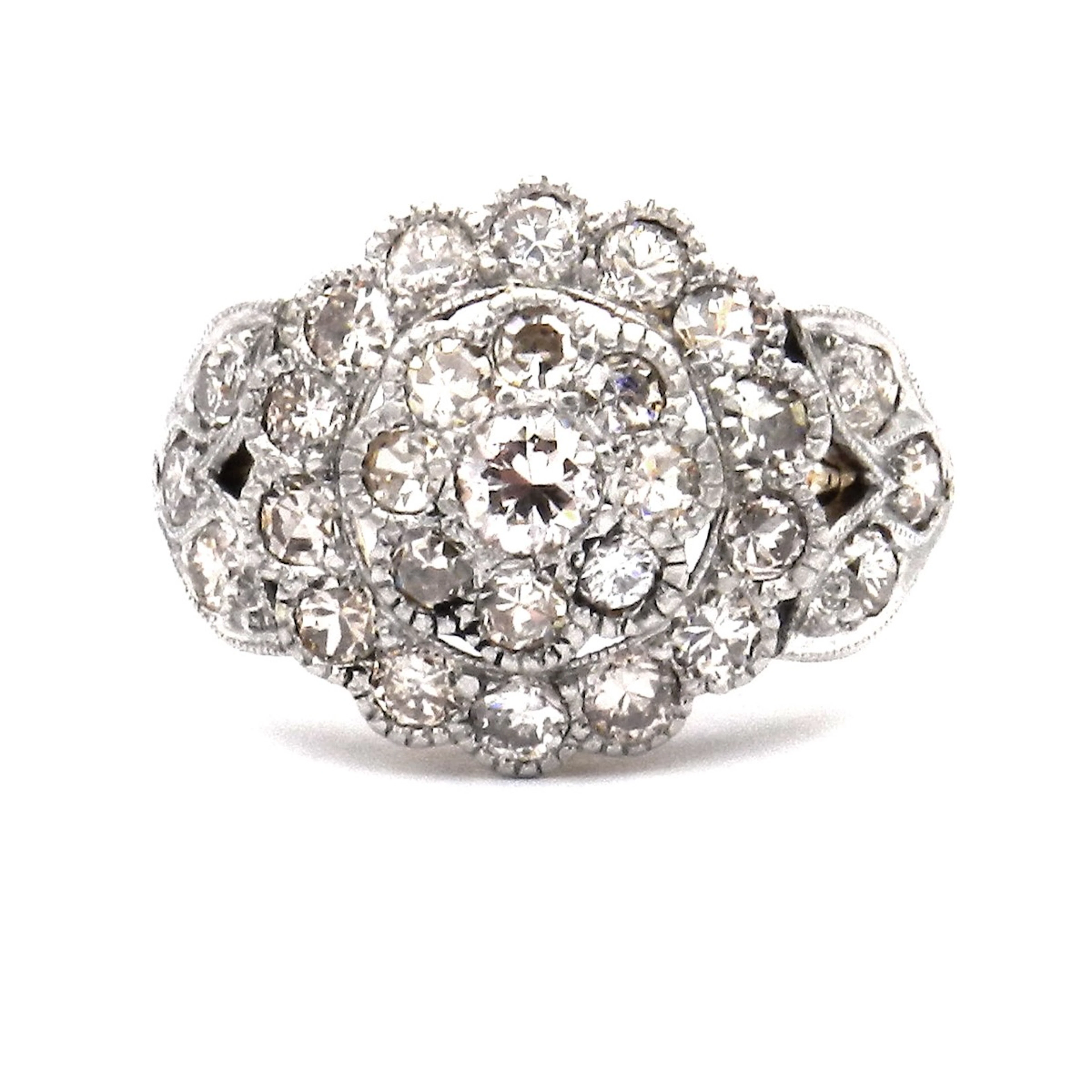 Antiker 1.65 ct Diamant Ring 14K Gold und Platin, um 1910