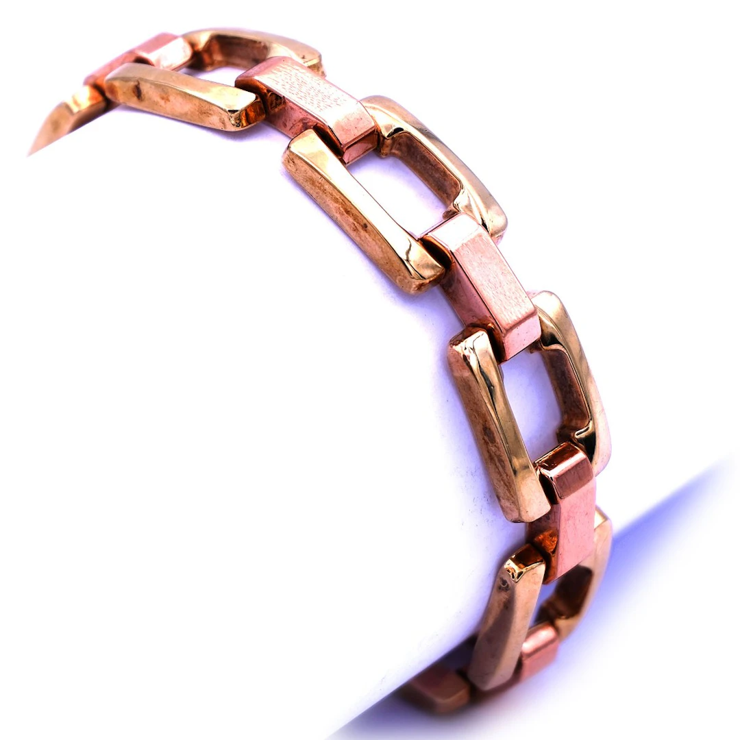 Retro Bicolor Gold Armband in 8K Gold um 1940