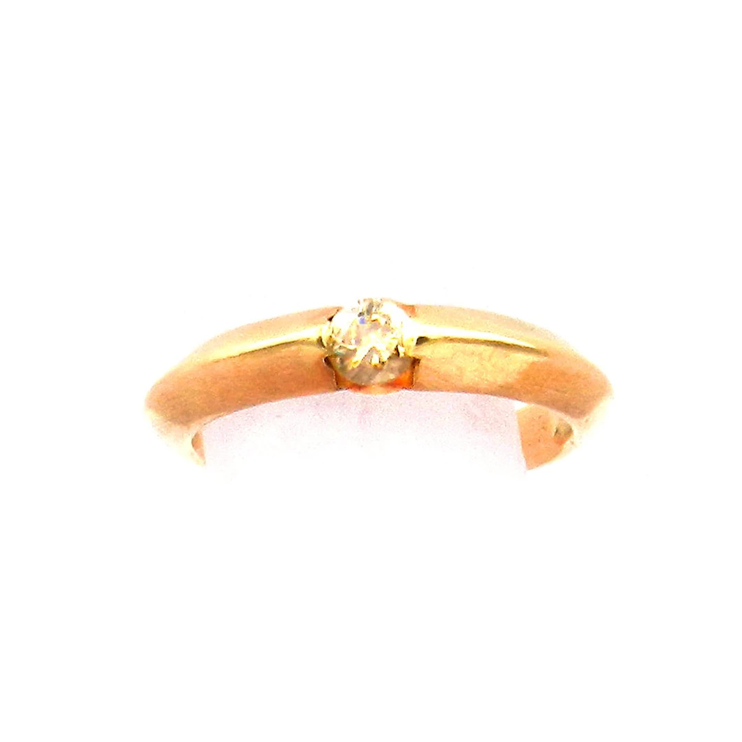 Fancy Diamant Solitär Ring mit 0.2 ct Brillant (Natürlich) in 14K Gold