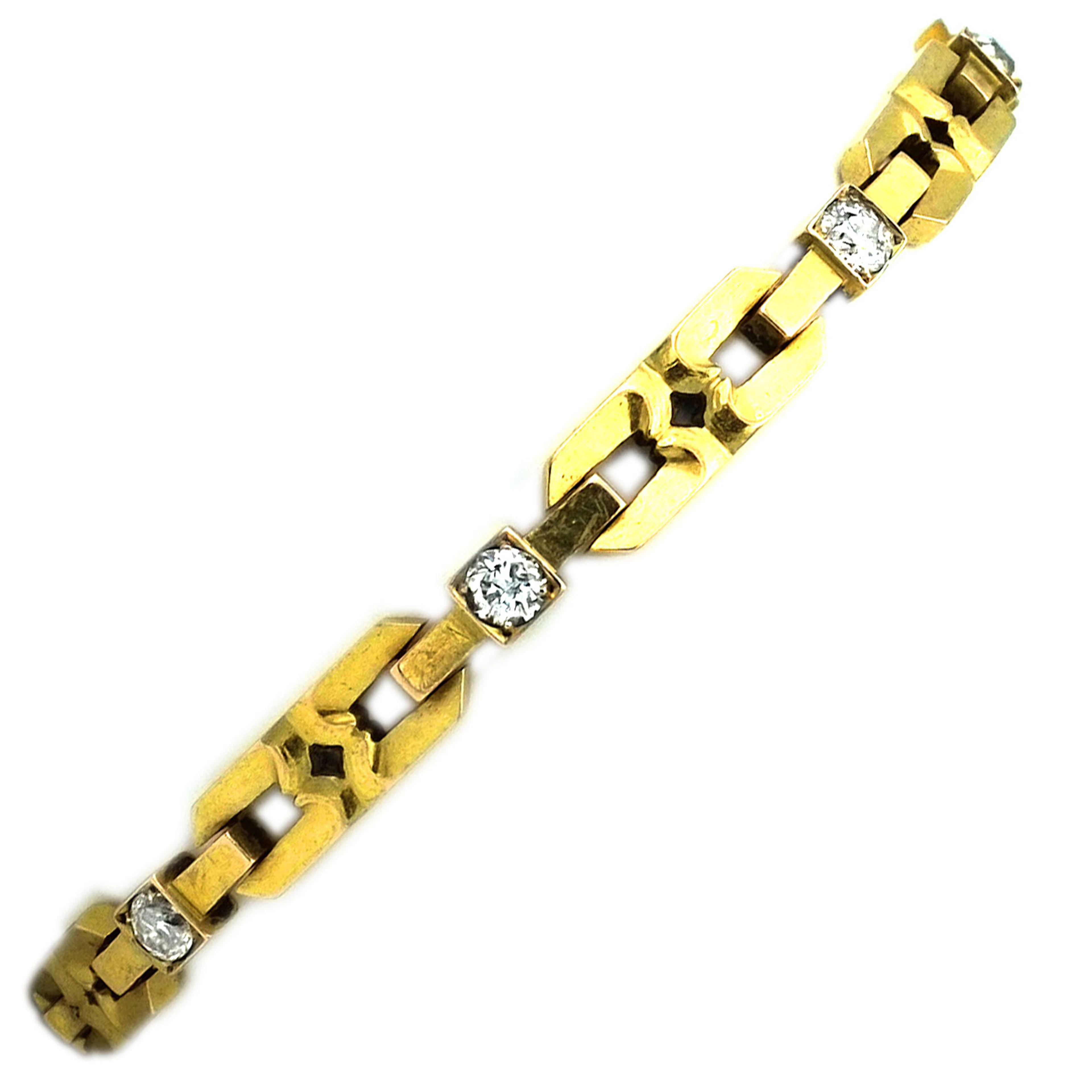 Antikes Gold 2 ct Diamant Armband Russland, St. Petersburg um 1930