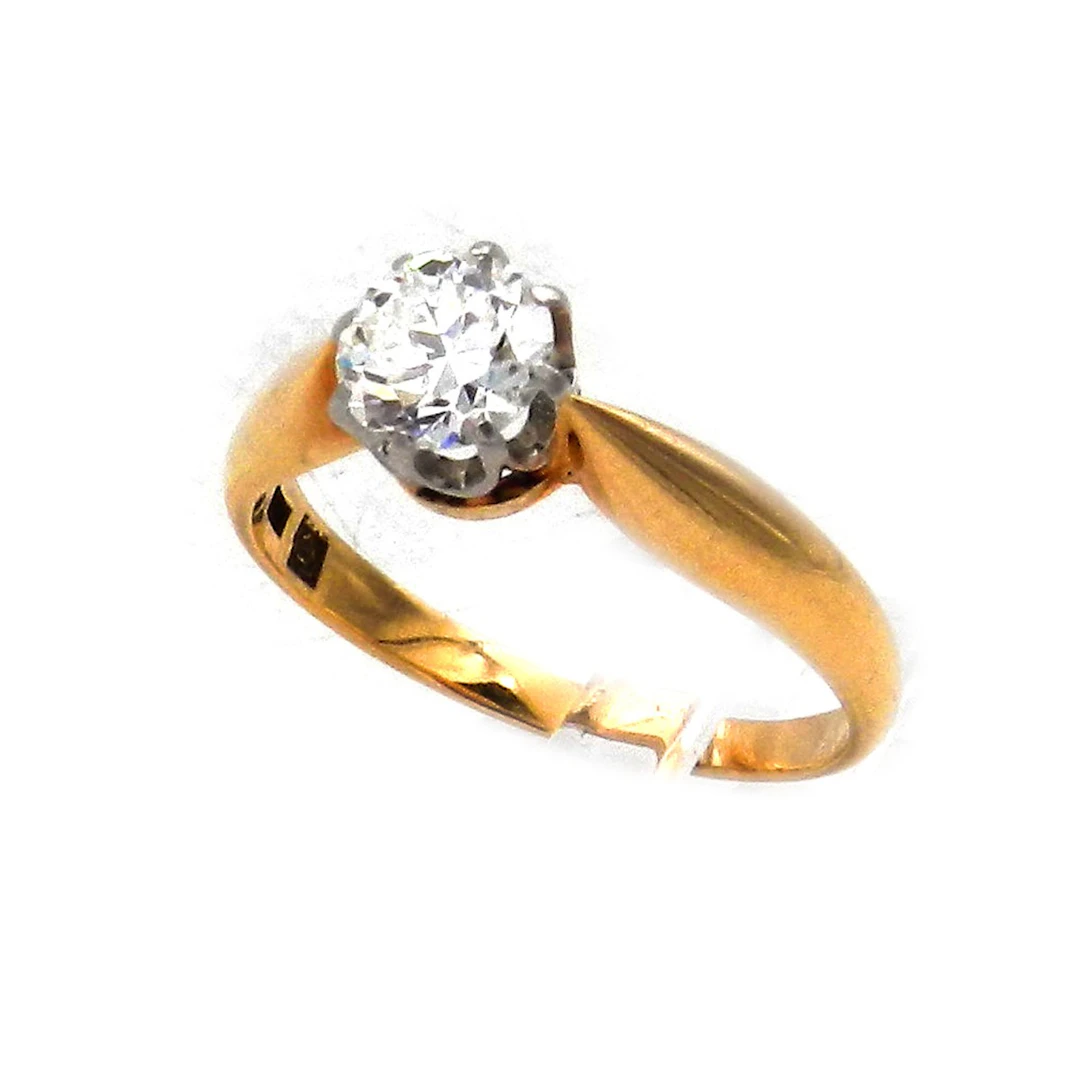 Antiker Diamant Solitär Ring mit 0.8 ct Altschliff Brillant – Verlobungsring
