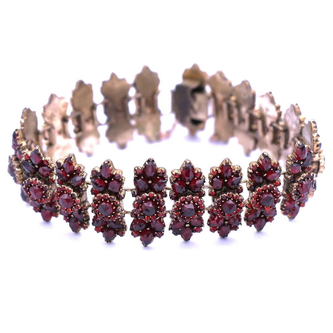 Antikes Biedermeier Granat Armband Böhmischer Granat um 1840/60