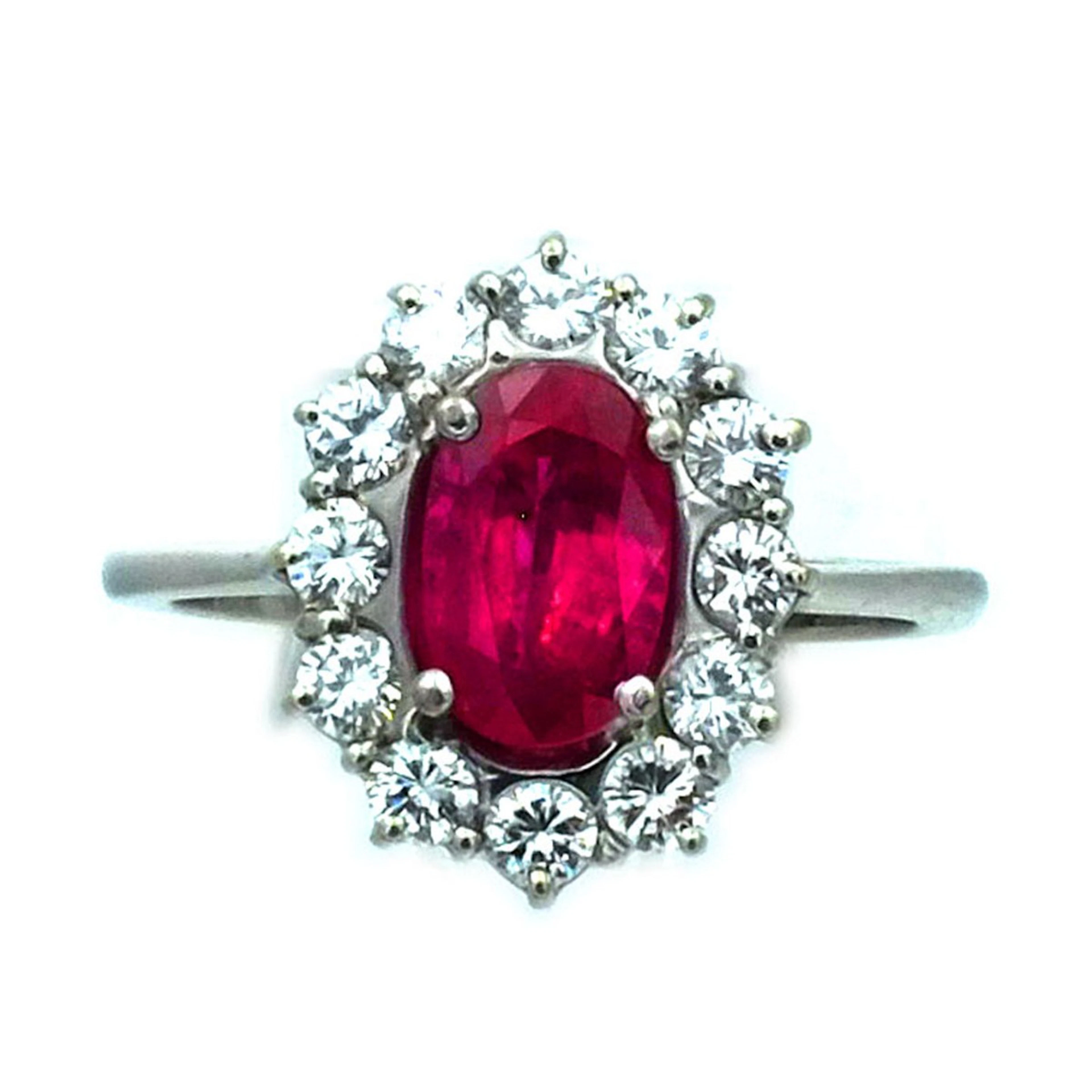 Rubin Diamant Ring mit unbehandeltem 1.7 ct Rubin und 0.72 ct Brillanten