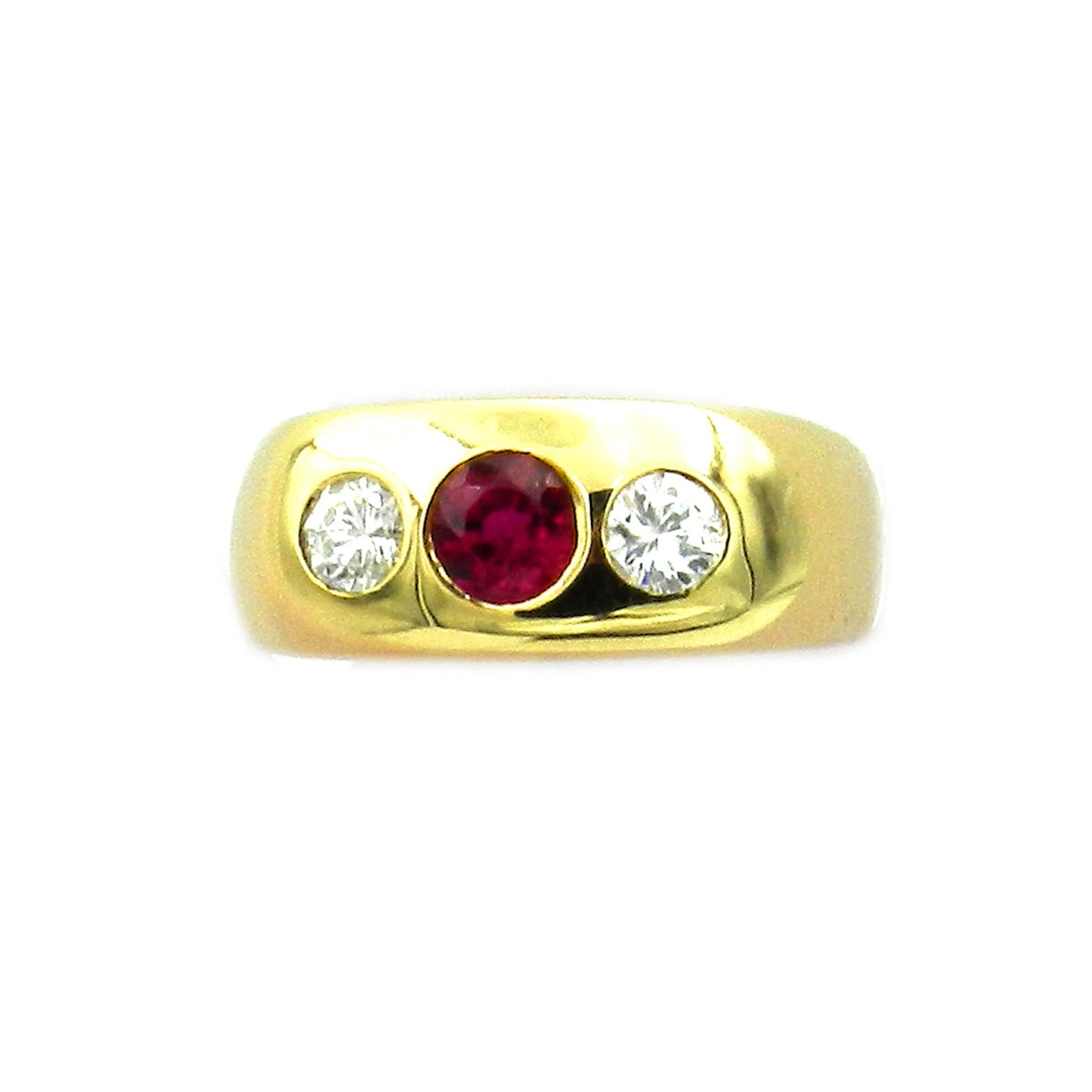 Rubin Diamant Bandring – Klassischer Alliance Ring mit 0,5 ct Brillanten