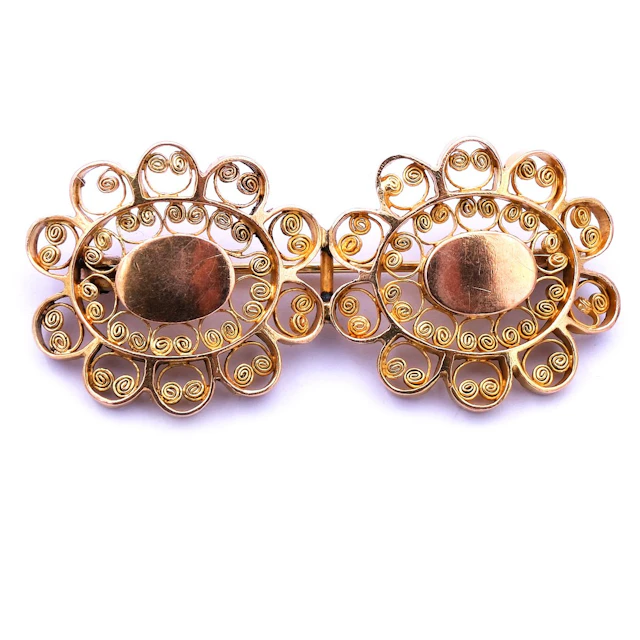Antike Filigran Gold Brosche in 13K Gold Friesland um 1880