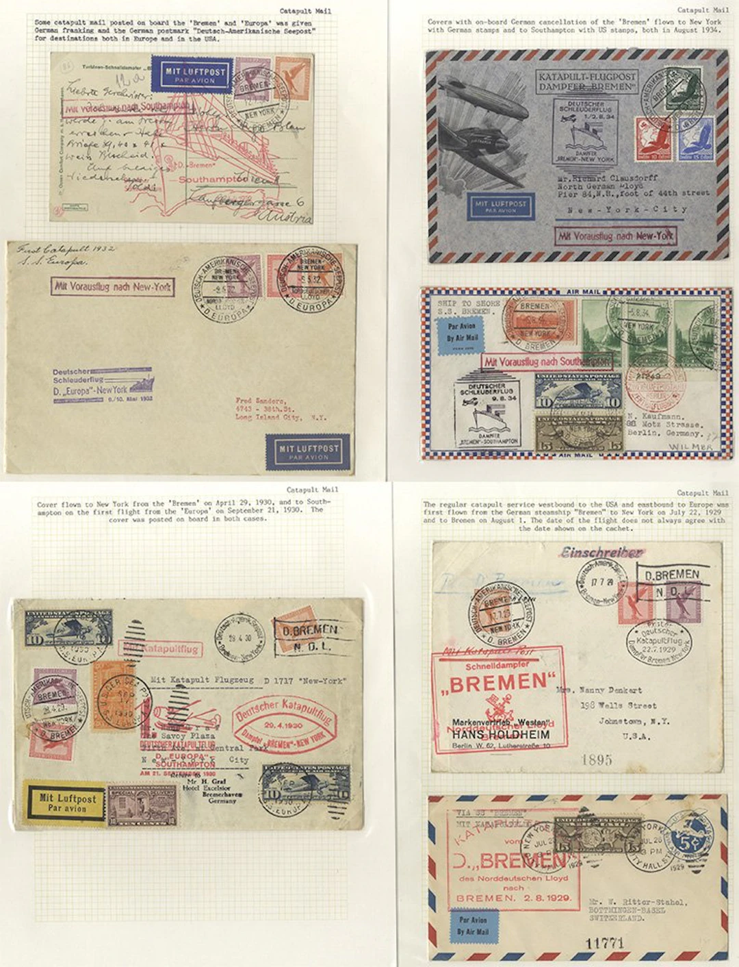 CATAPULT MAIL 1929-35 collection of covers (43) written...