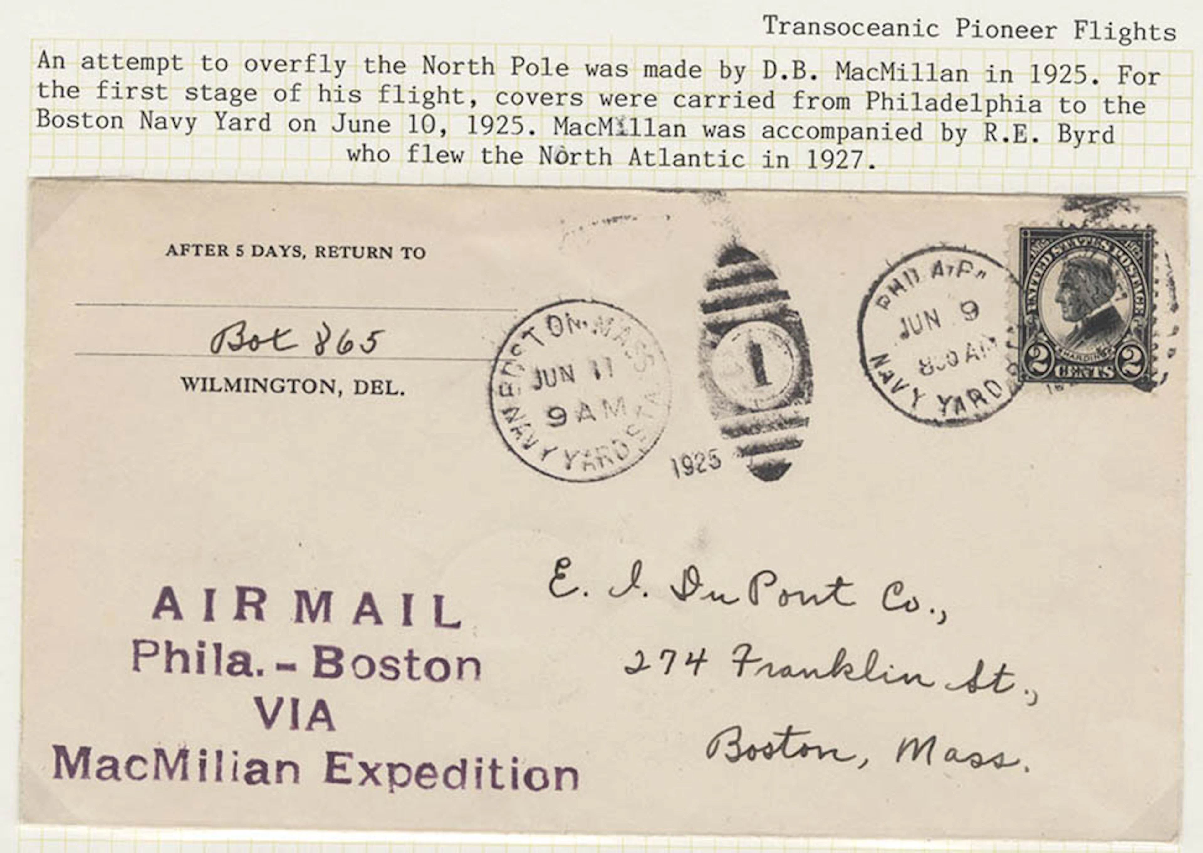 USA 1925 (Jun 9) MacMillan Expedition Philadelphia to...