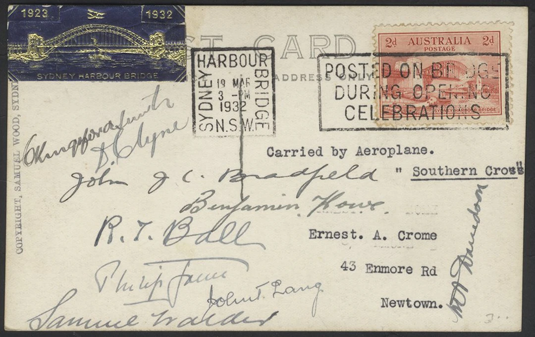 AUSTRALIA 1932 Sydney Bridge illustrated commem card...