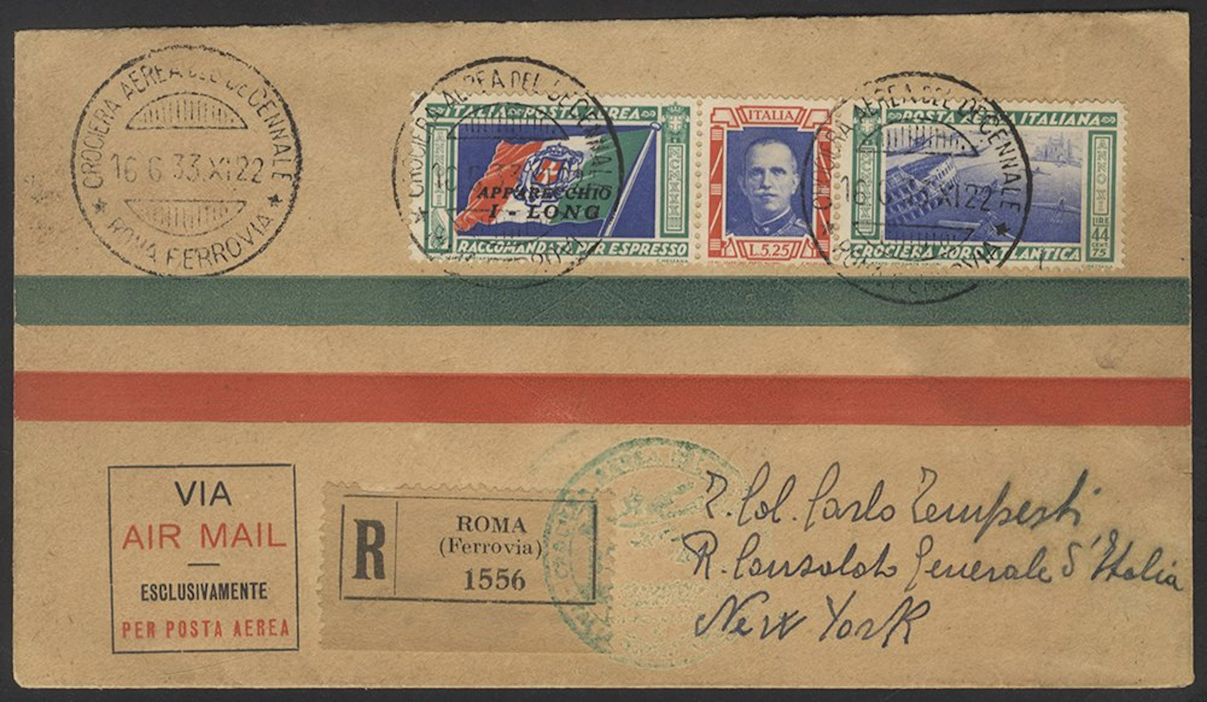 ITALY 1933 Balbo Transatlantic Rome to New York Balbo...