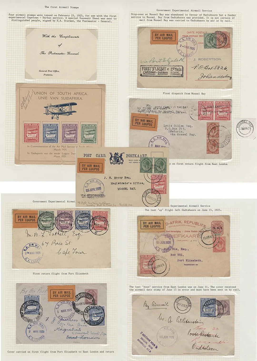 SOUTHERN AFRICA 1925 written up collection of the first...