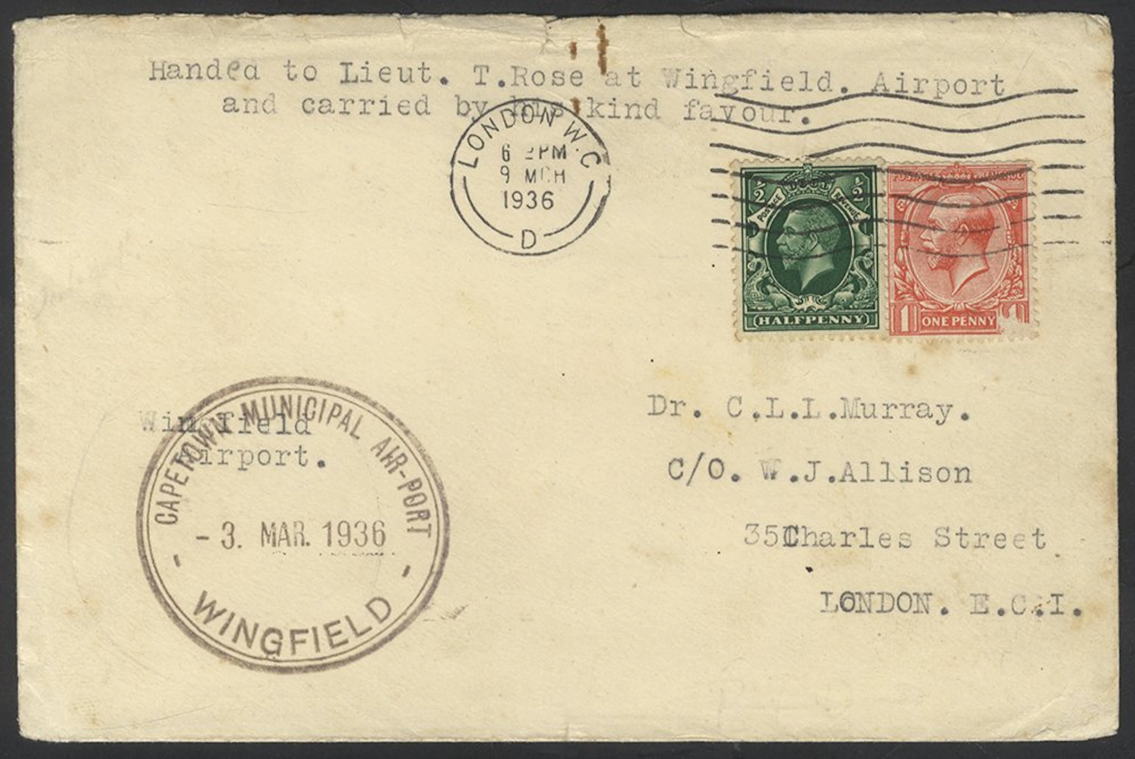 SOUTHERN AFRICA 6th Feb 1936 Flight Lieut