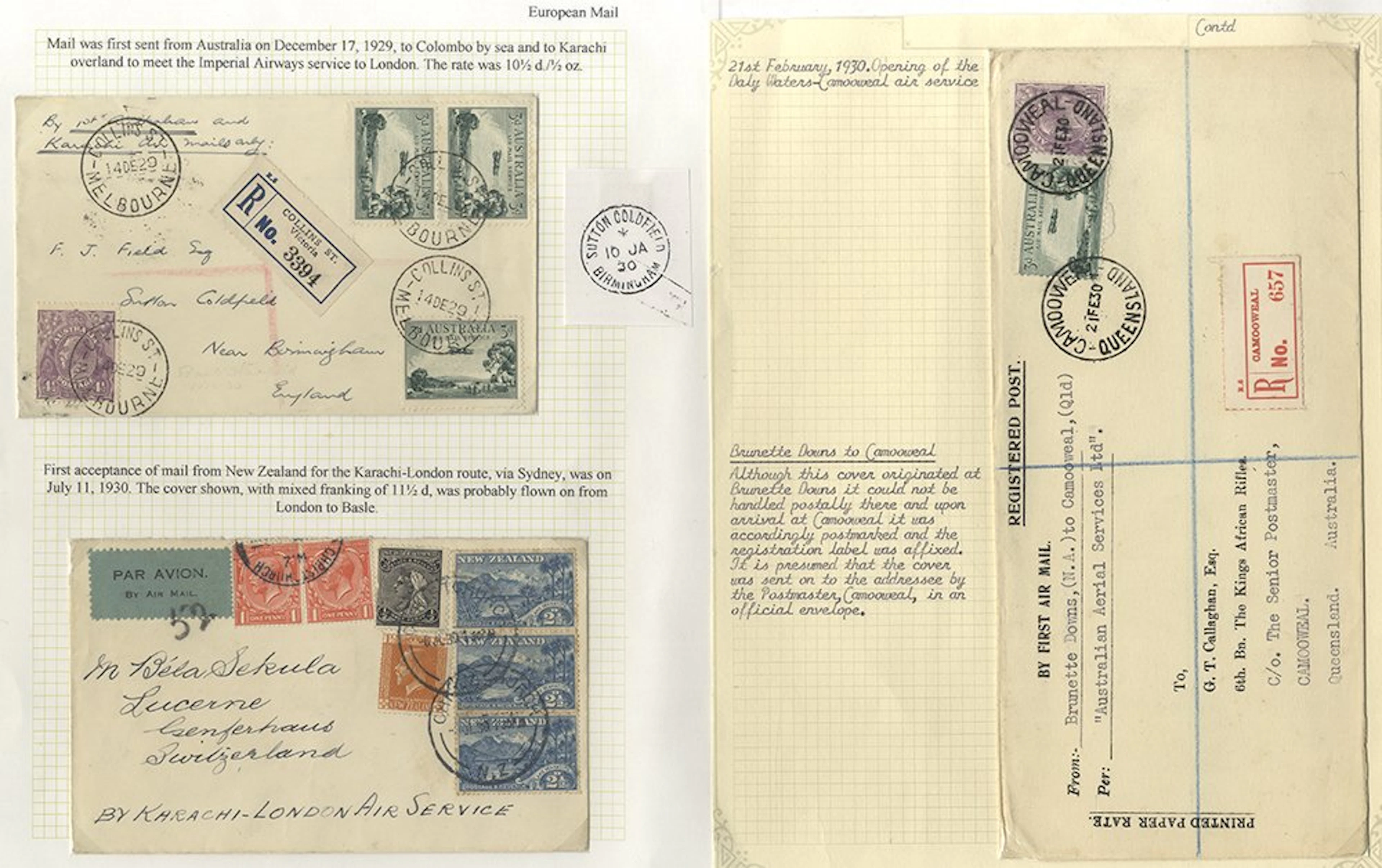 AUSTRALIA 1929-34 range of fight covers (16) incl.1929...
