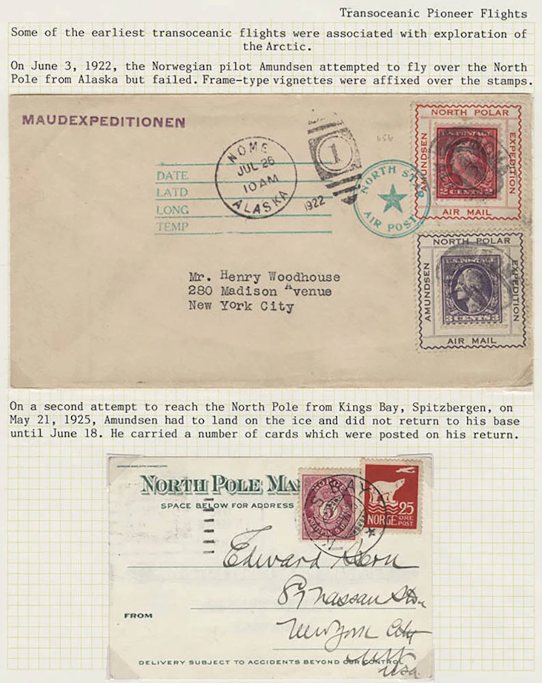 USA 1922 (Jun 3) Amundsen's attempted (and failed) flight...