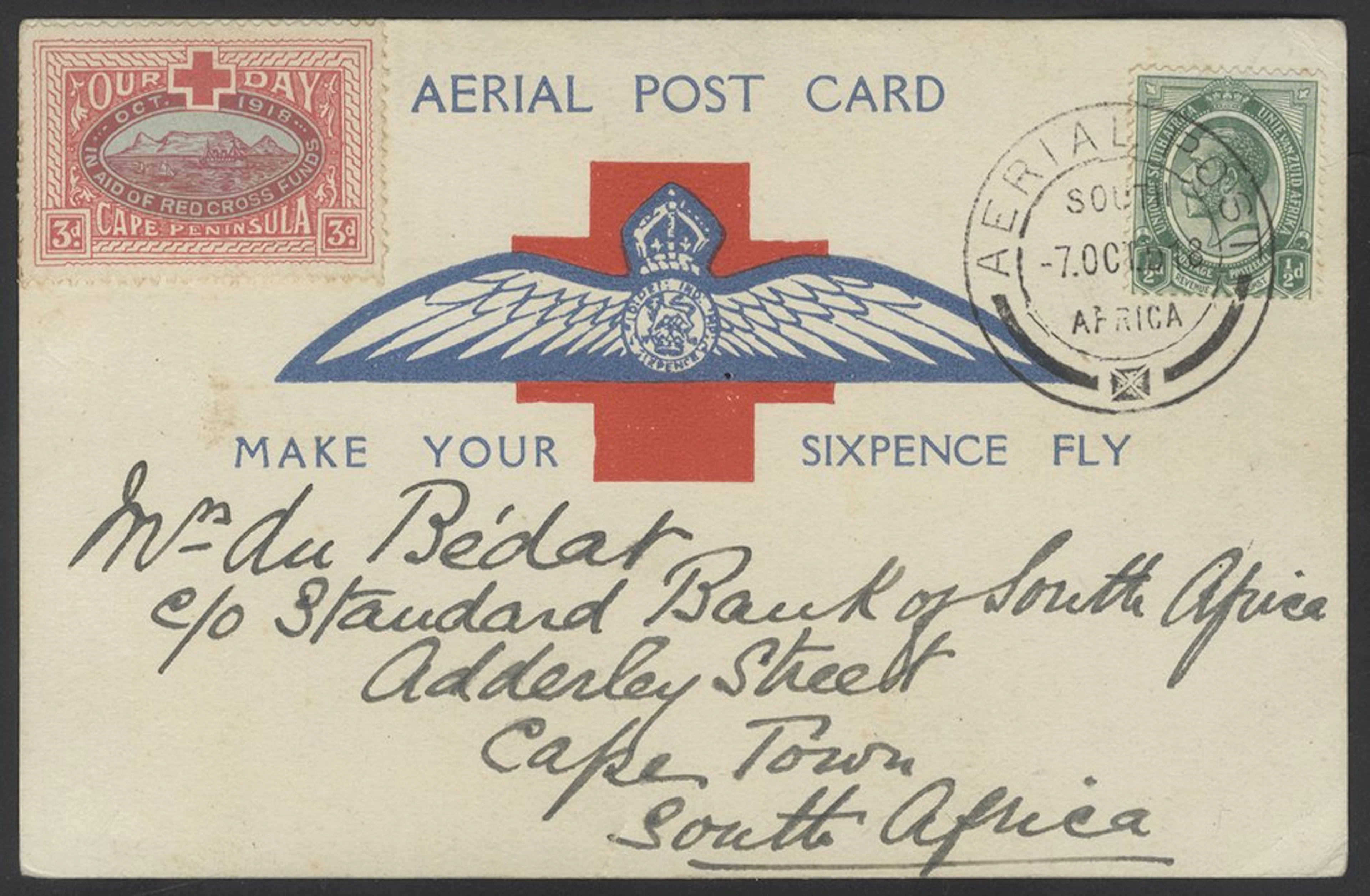 SOUTHERN AFRICA 'Make Your Sixpence Fly' postcard