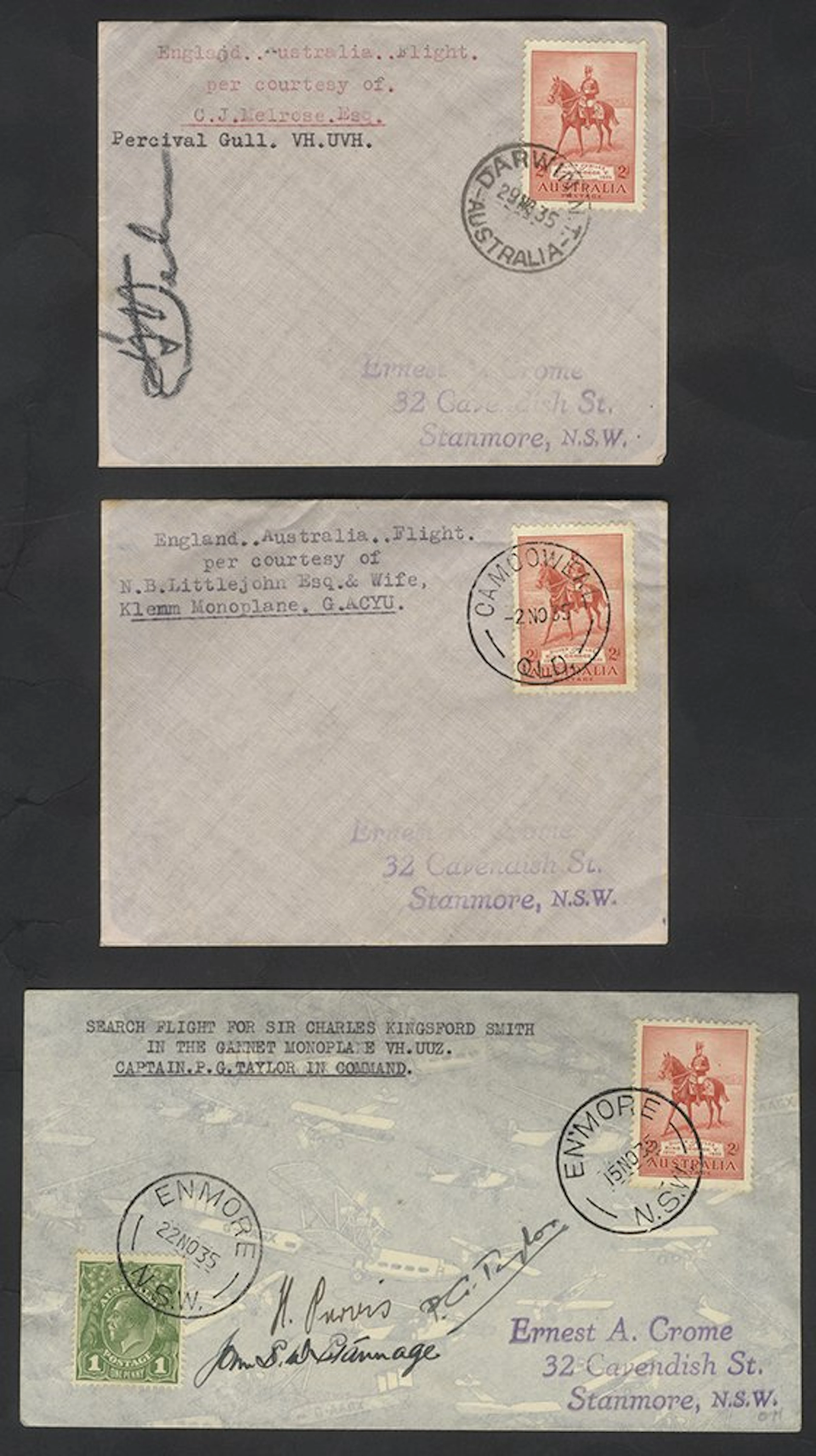 AUSTRALIA 1935 (Nov 15) cover from Enmore intended to be...