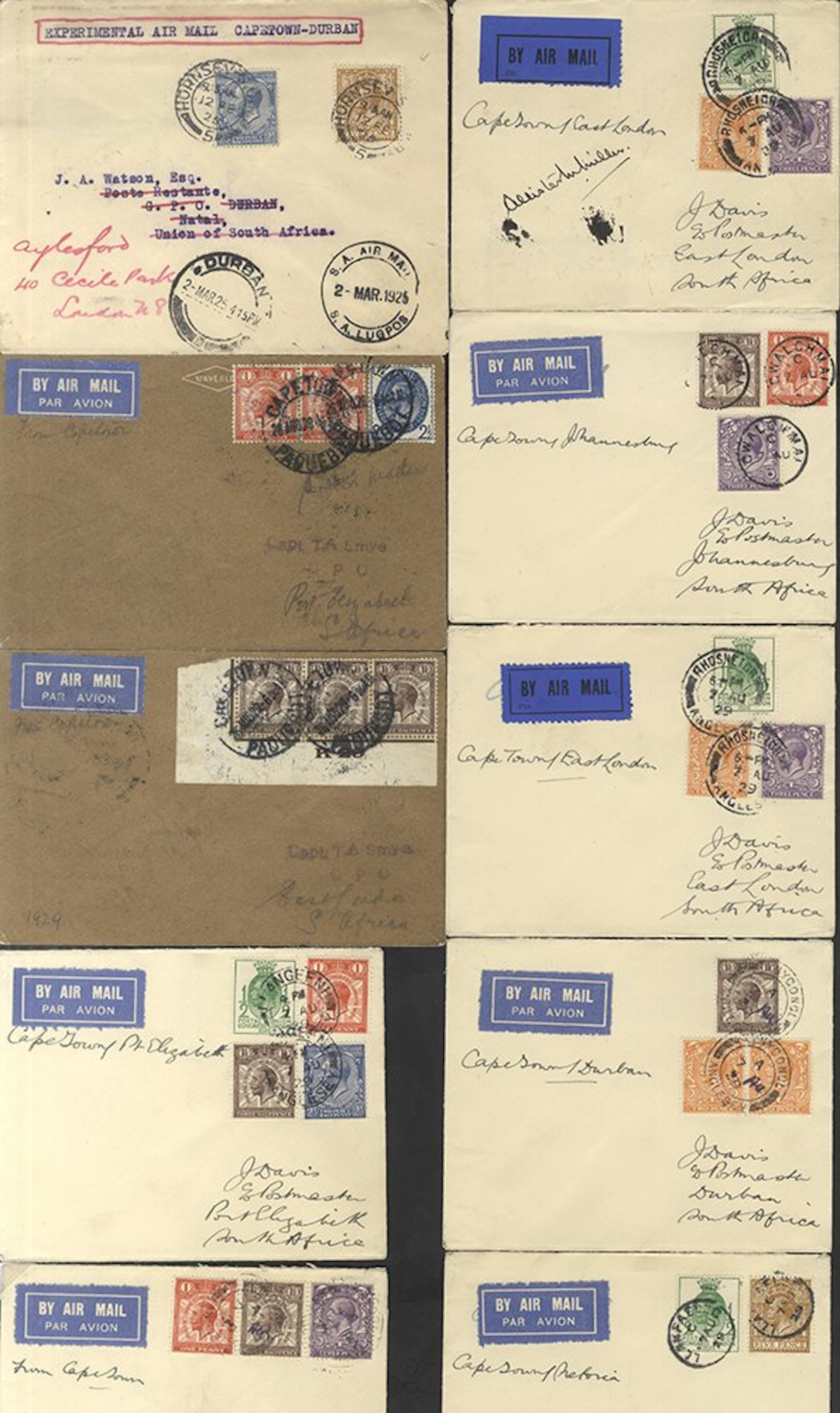 SOUTHERN AFRICA 1929 Flights connecting to the arrival of...
