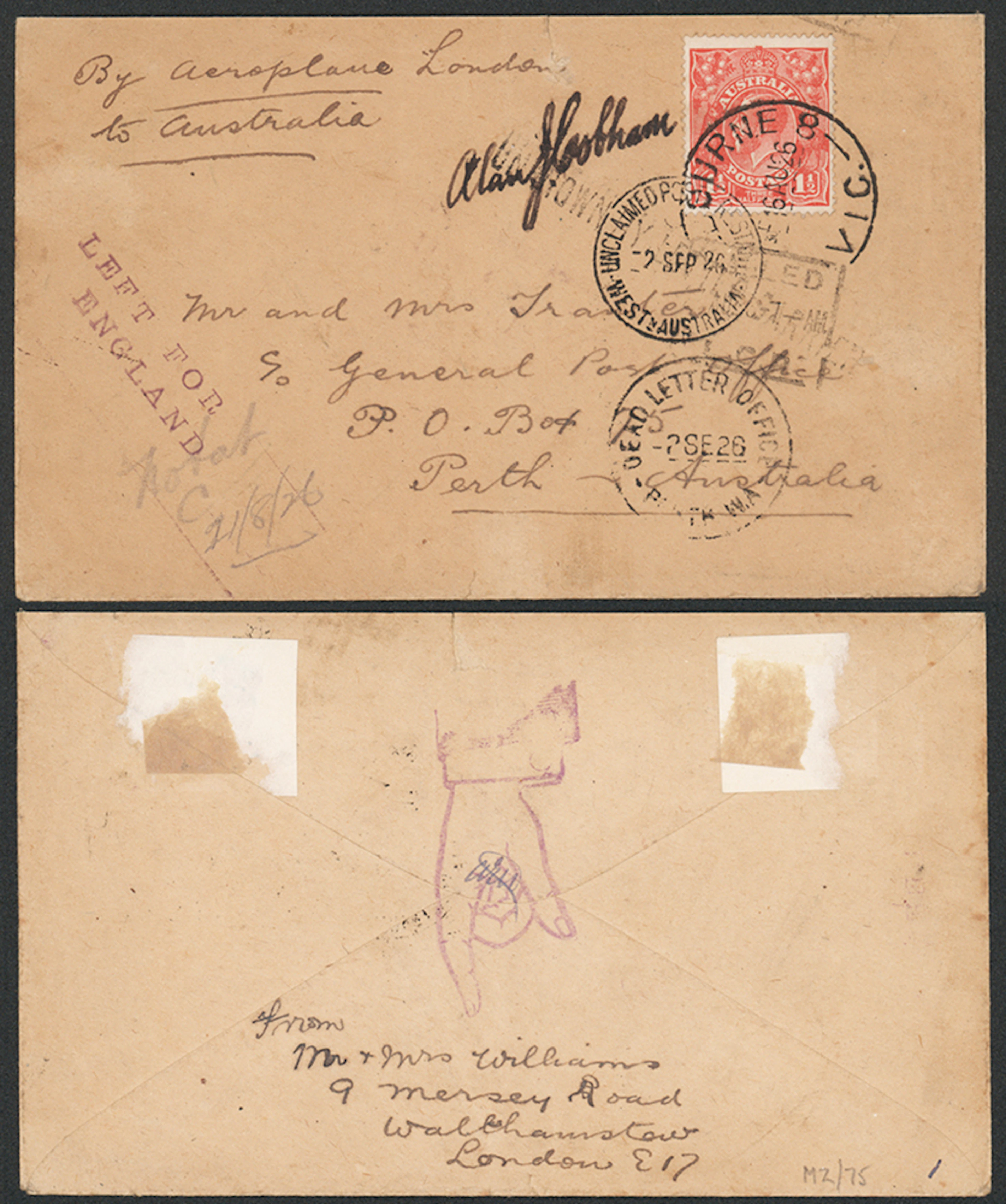 AUSTRALIA 1926 (30 Jun) Sir Alan Cobham London to...