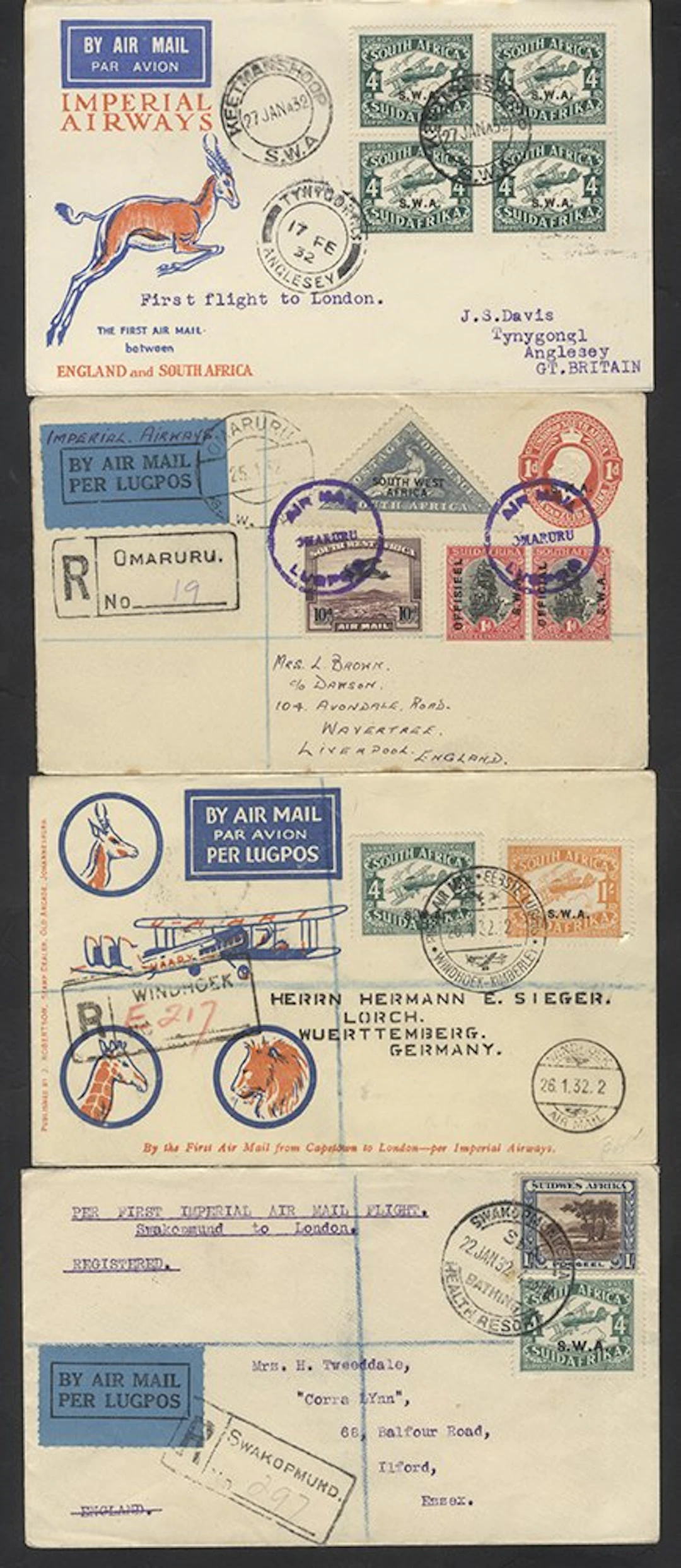 SOUTHERN AFRICA The first regular flight by Imperial...