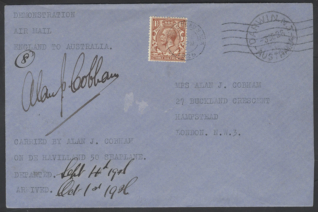 AUSTRALIA 1926 (4 Sep) Sir Alan Cobham Melbourne to...
