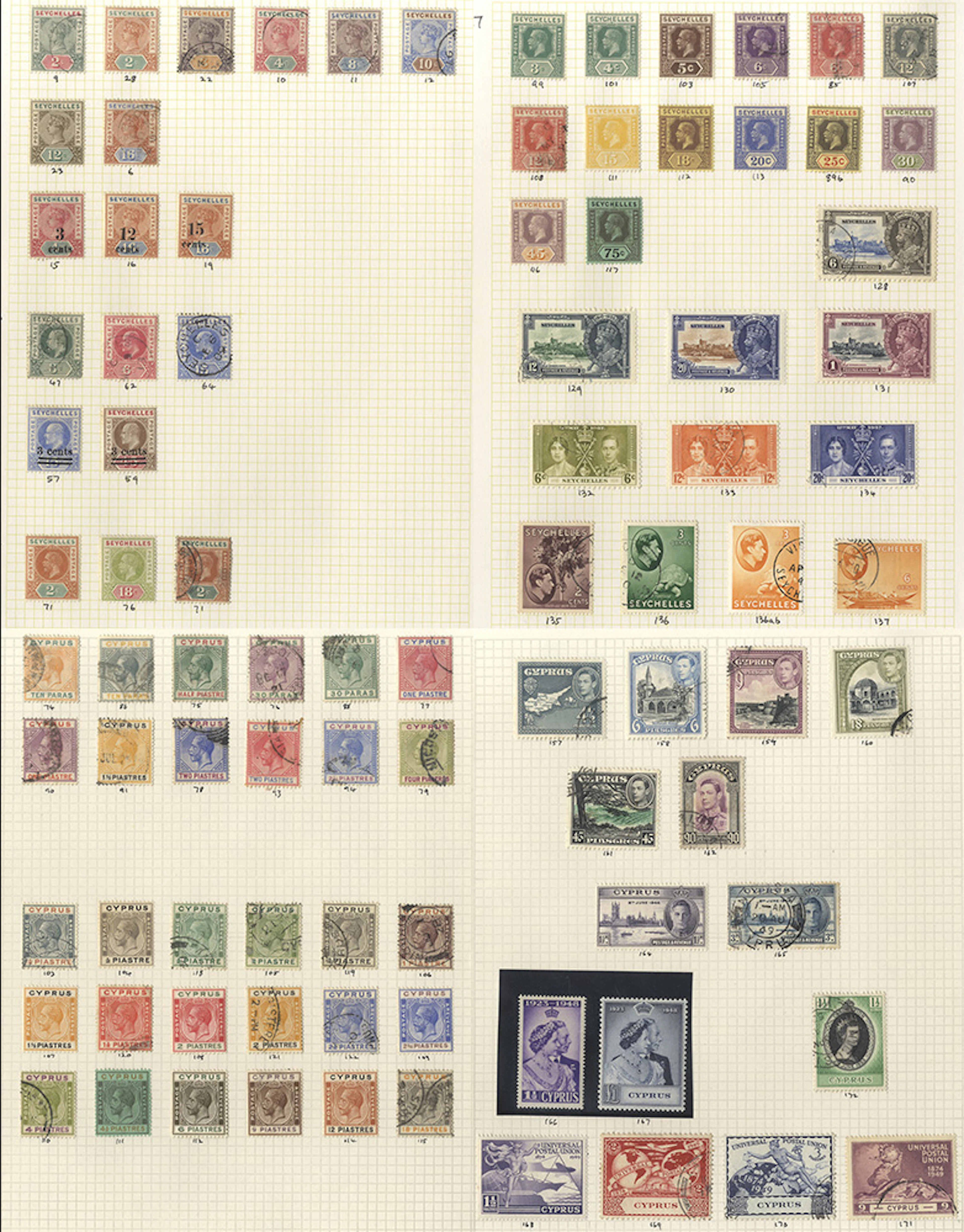 COLLECTION in two albums with 1880-1999 Cyprus (mostly U) incl