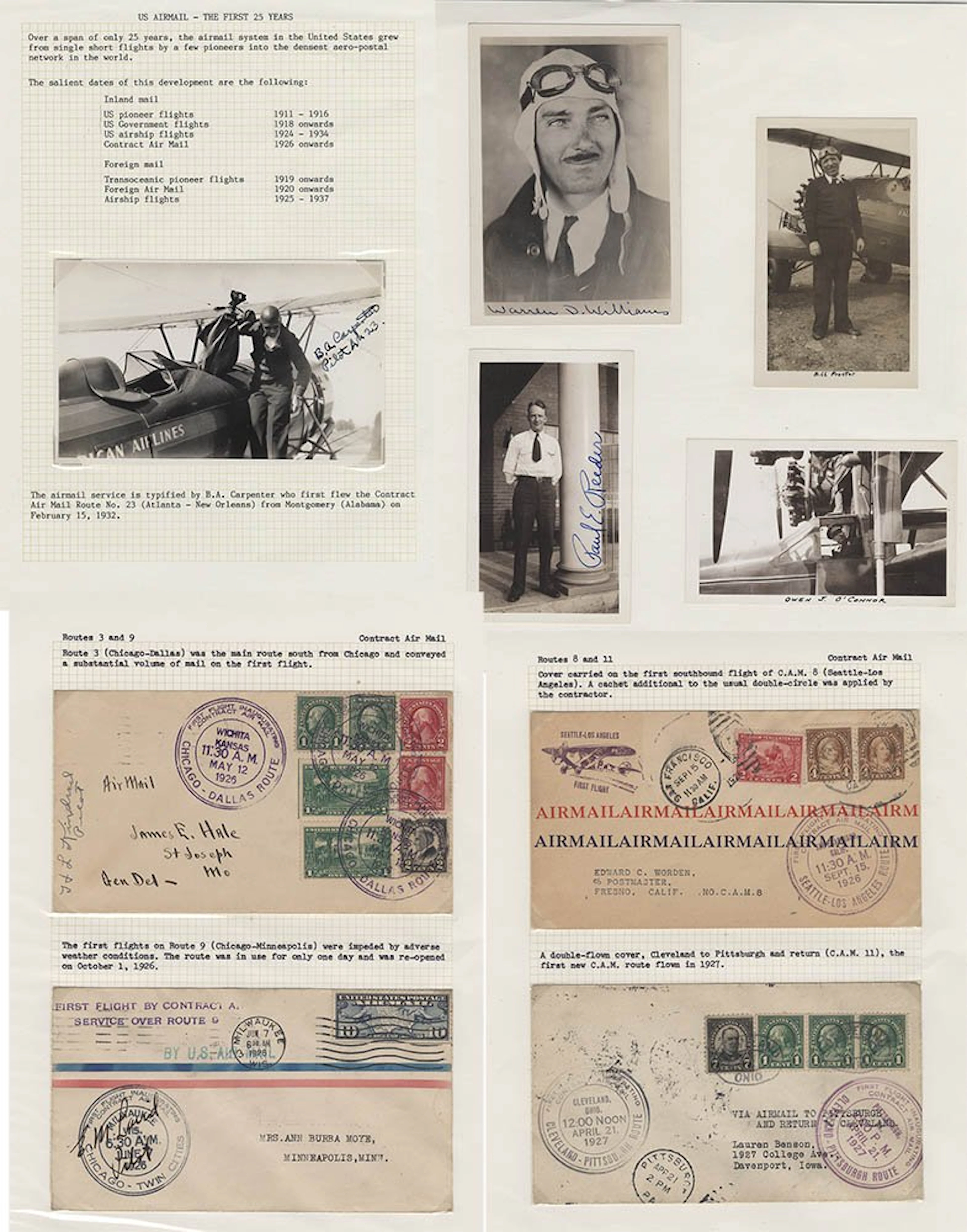 USA 1926-41 collection of 89 internal 'Contract Air Mail'...