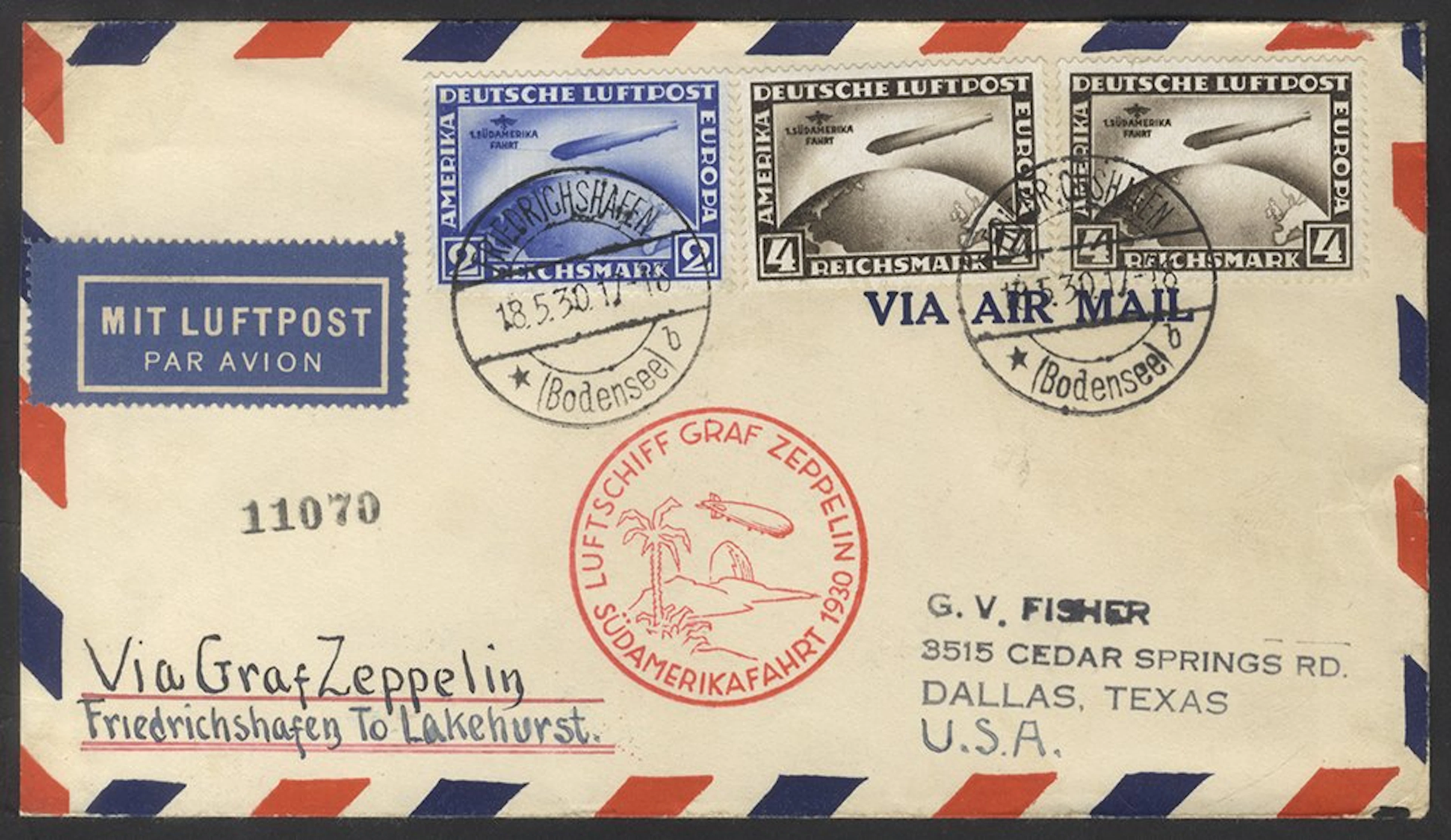 GERMANY 1930 South America Flight (18.5.30) cover bearing...