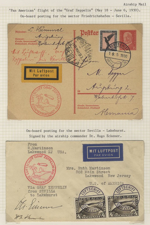 GERMANY 1930 South America Flight cover to New Jersey...