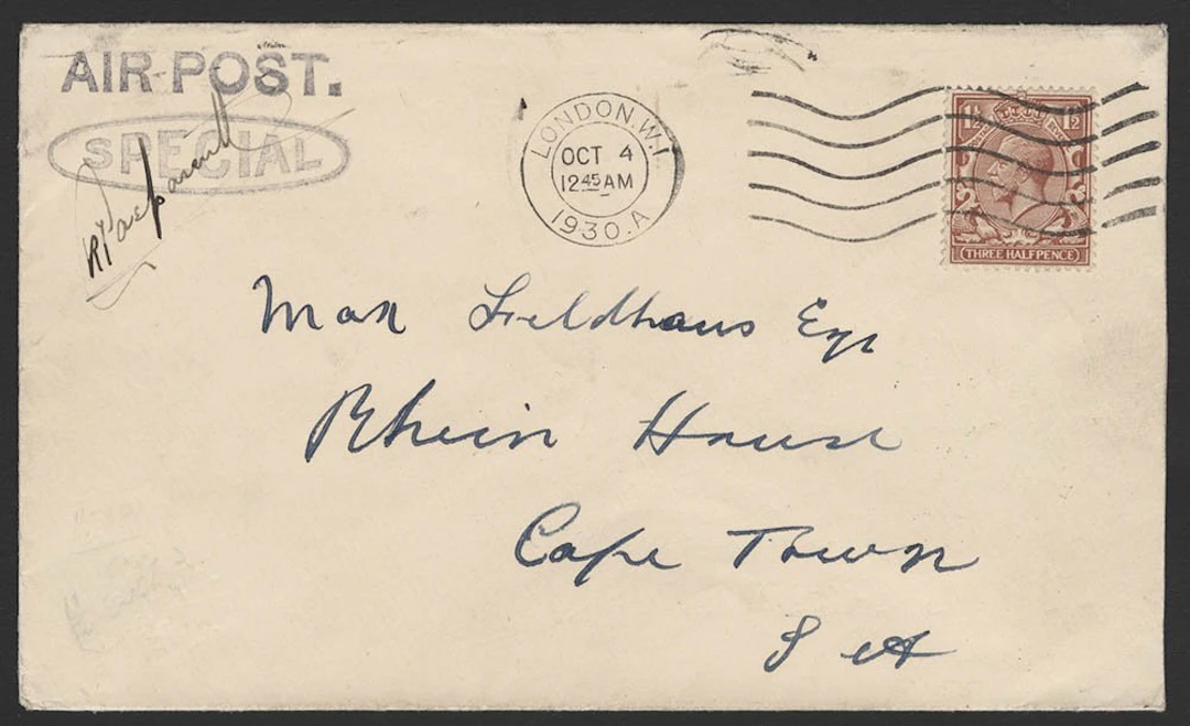 SOUTHERN AFRICA Caspareuthus 1930 record flight London to Cape Town
