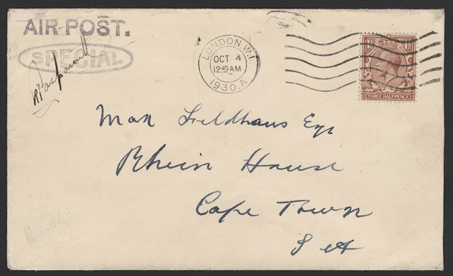 SOUTHERN AFRICA Caspareuthus 1930 record flight London to Cape Town