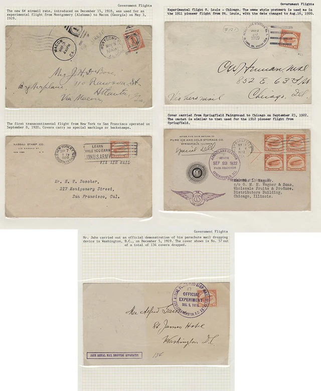 USA 1919-22 group of 6c 'Jenny' flight covers (5) with...