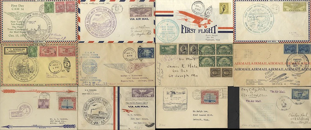 USA 1918-40's collection of over 400 flight covers in three albums