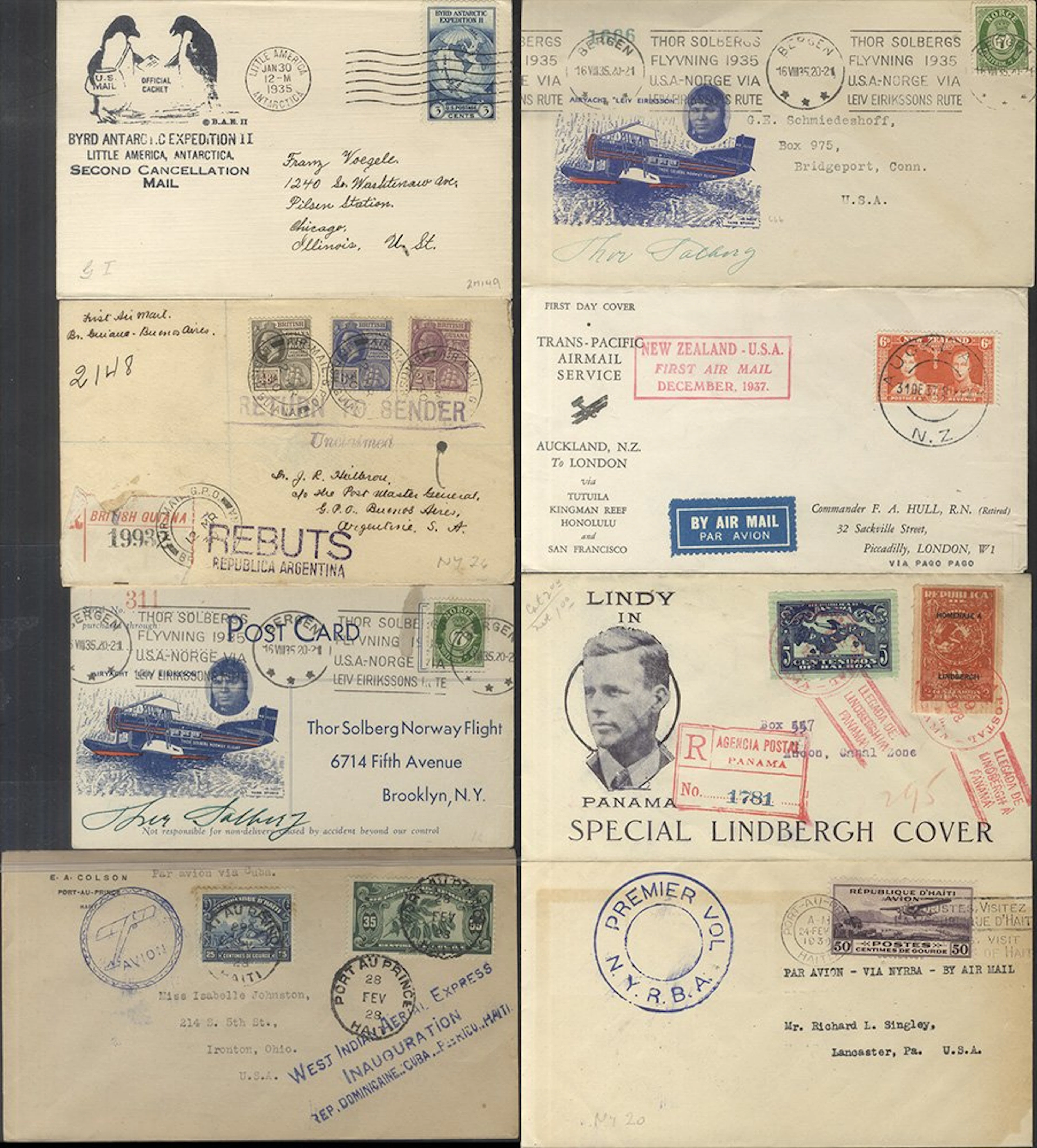 FLIGHT COVERS collection of over 100 in an album