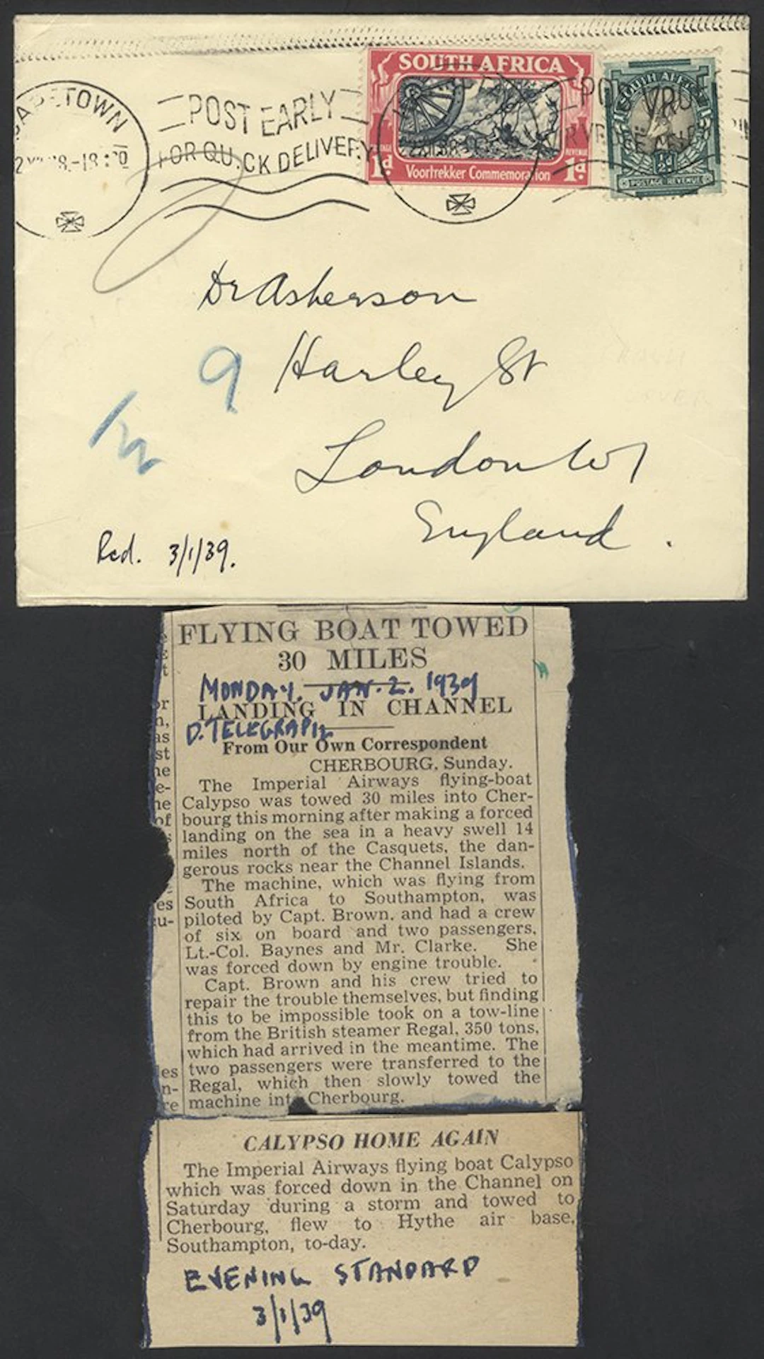 SOUTHERN AFRICA 31st Dec 1938